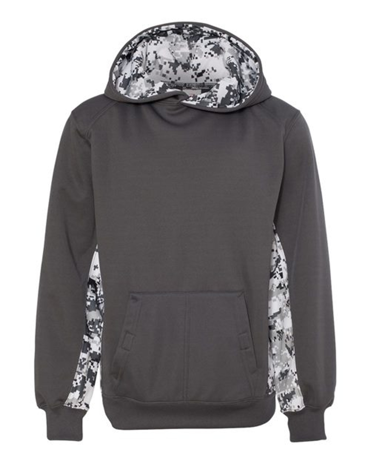 Youth Digital Camo Colorblock Performance Fleece Hooded Sweatshirt [2464]