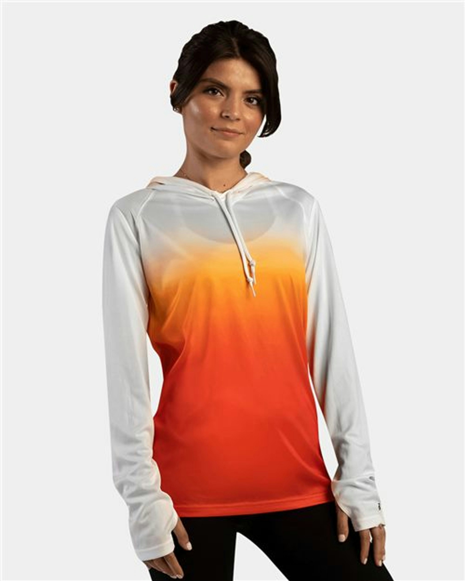 Women's Ombre Long Sleeve Hooded T-Shirt [4208]