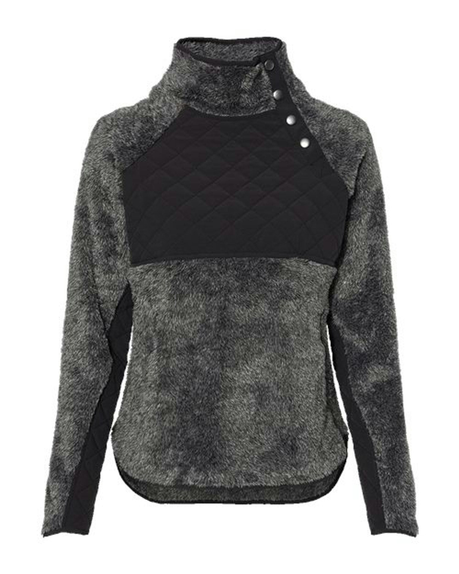 Women's Quilted Fuzzy Fleece Pullover [FZ06]