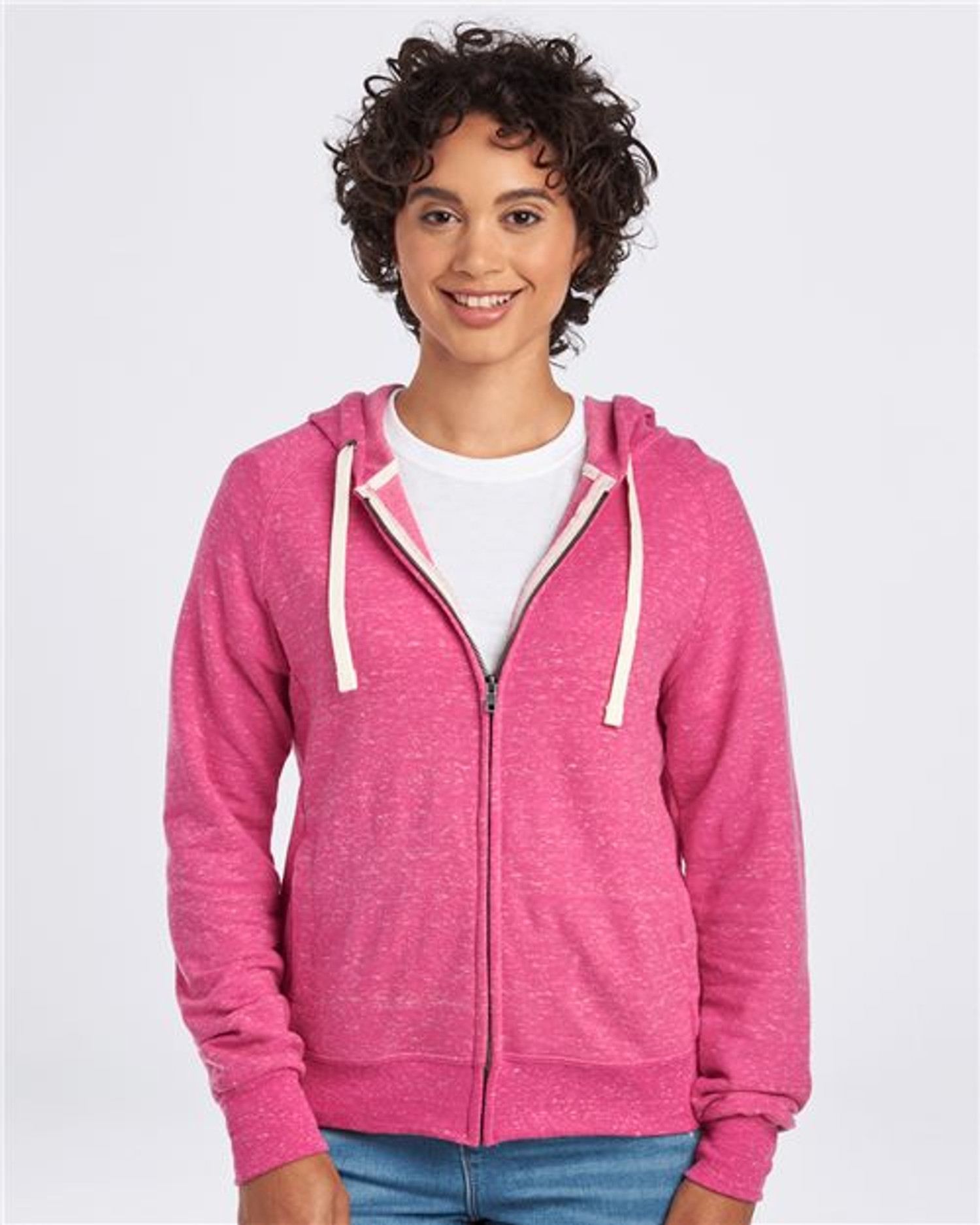 Women's Snow Heather French Terry Full-Zip Hooded Sweatshirt [92WR]