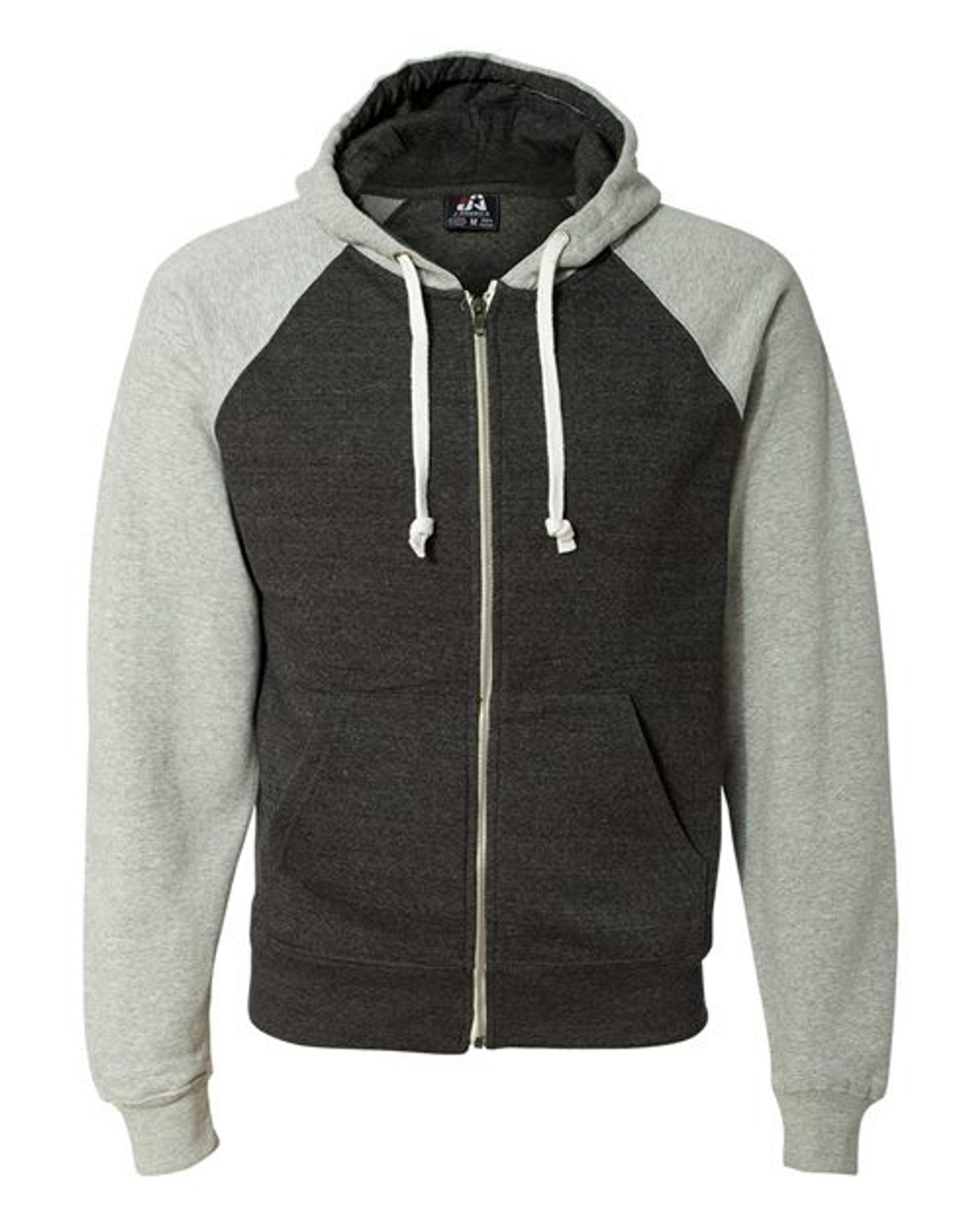 Triblend Raglan Full-Zip Hooded Sweatshirt [8874]