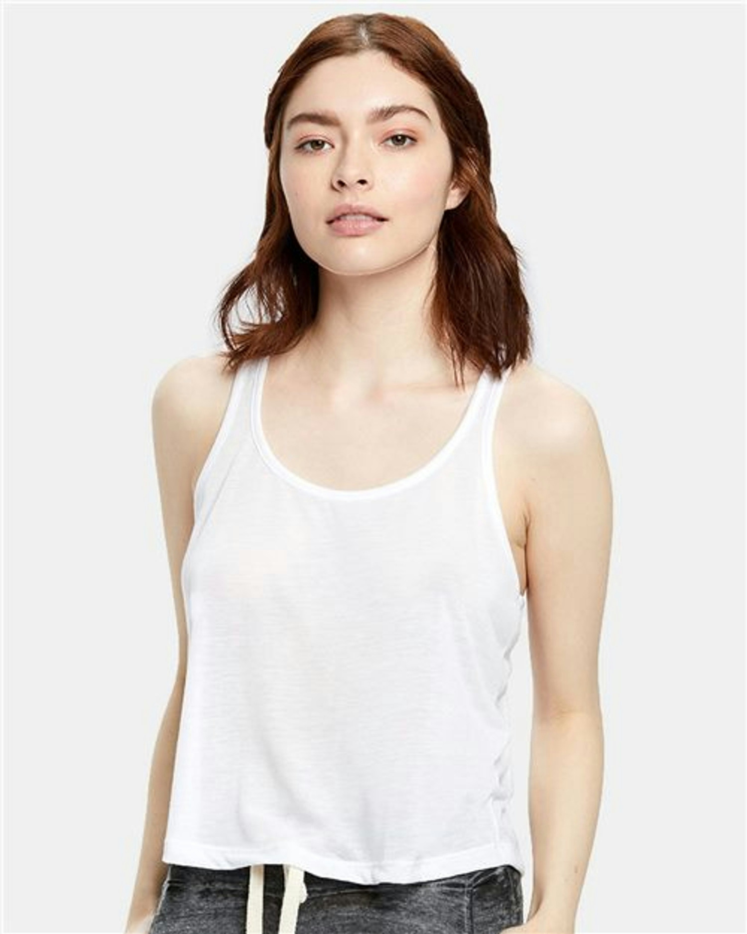 Women's Sheer Cropped Racer Tank Top [US510]