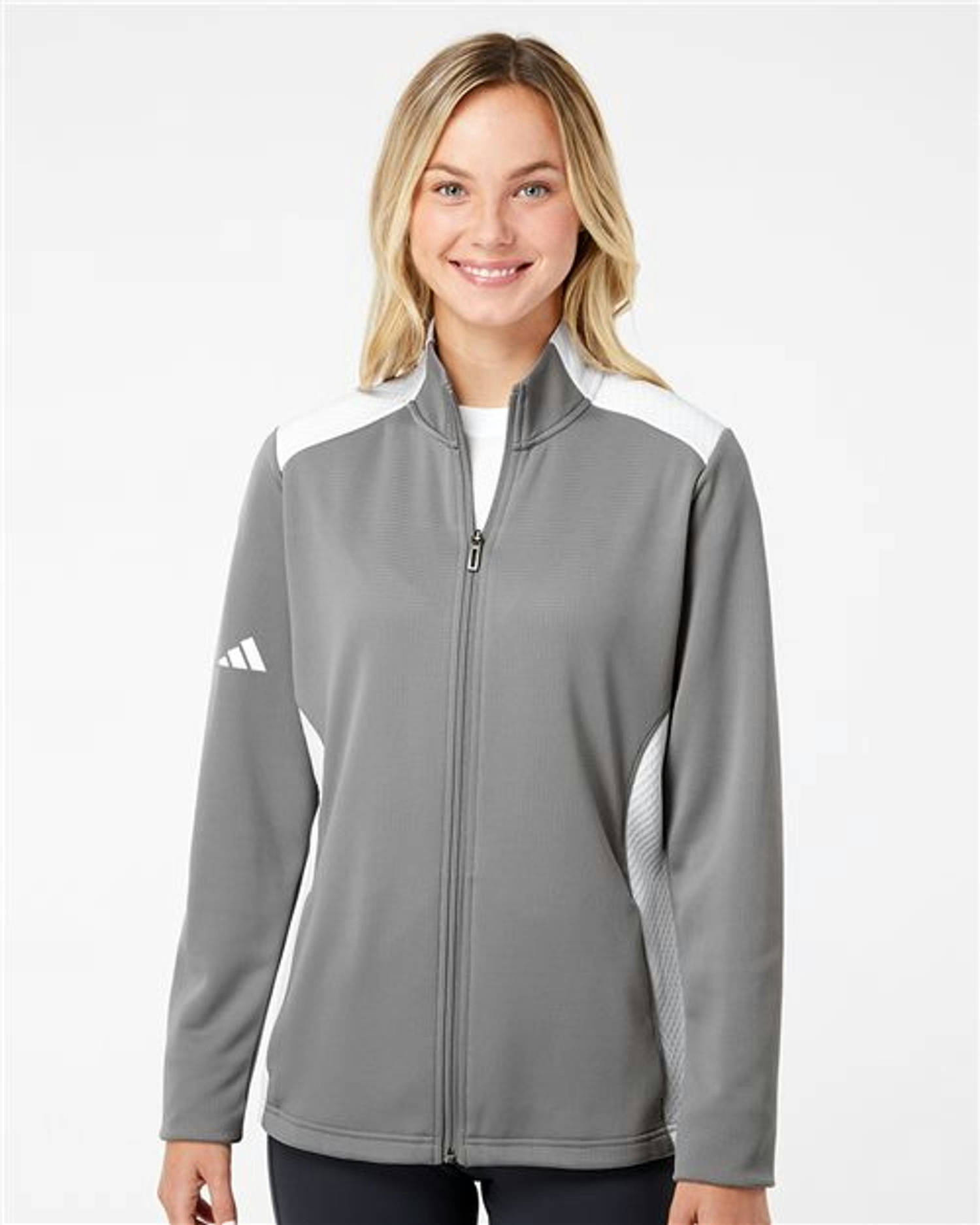 Women's Textured Mixed Media Full-Zip Jacket [A529]