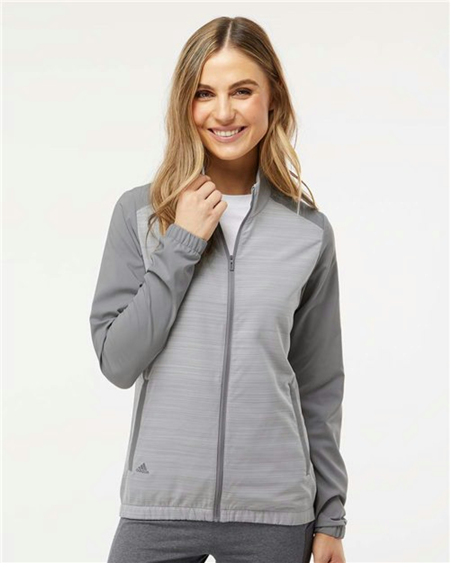 Women's Heather Block Full-Zip Windshirt [A547]