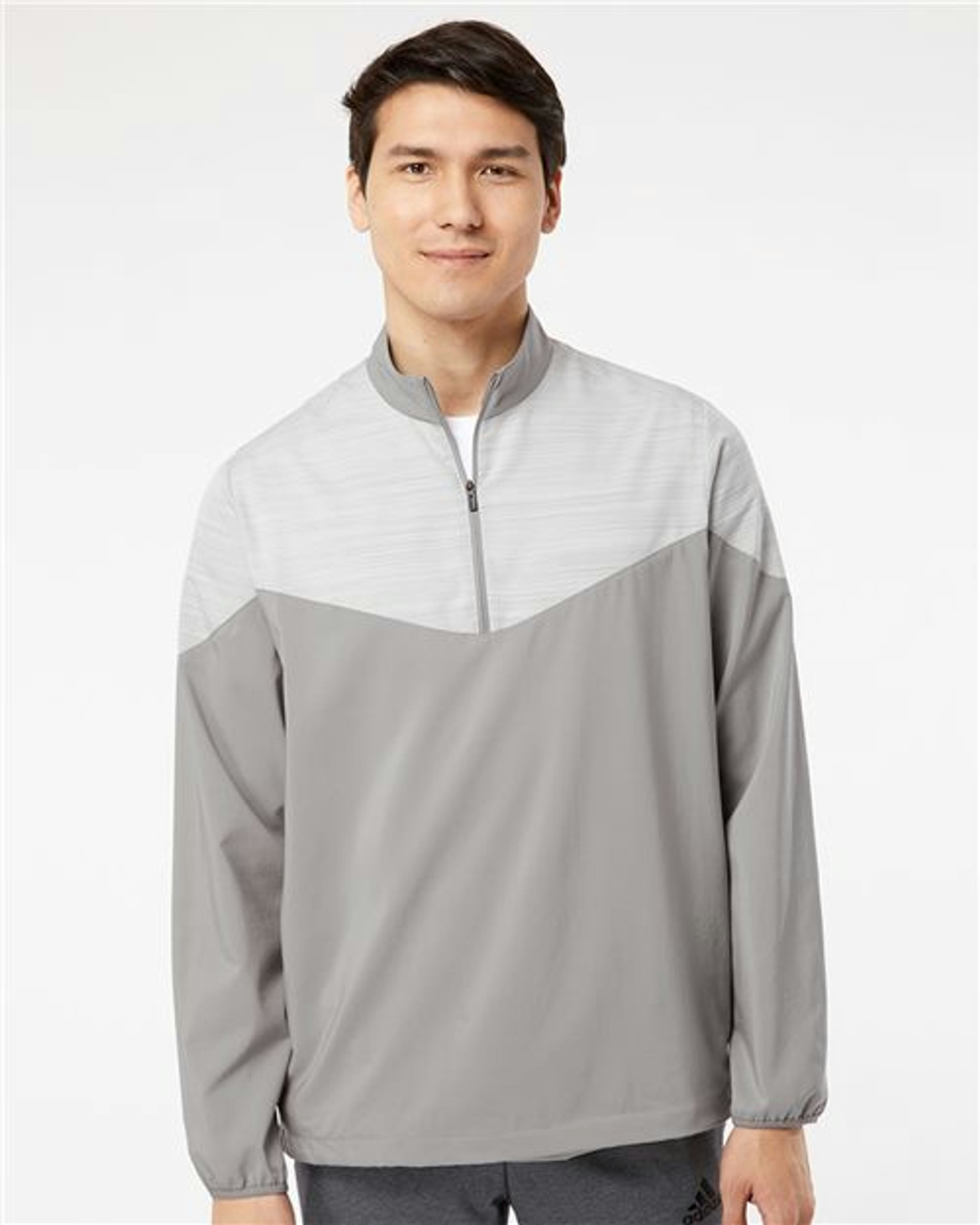 Heather Chevron Quarter-Zip Windshirt [A546]