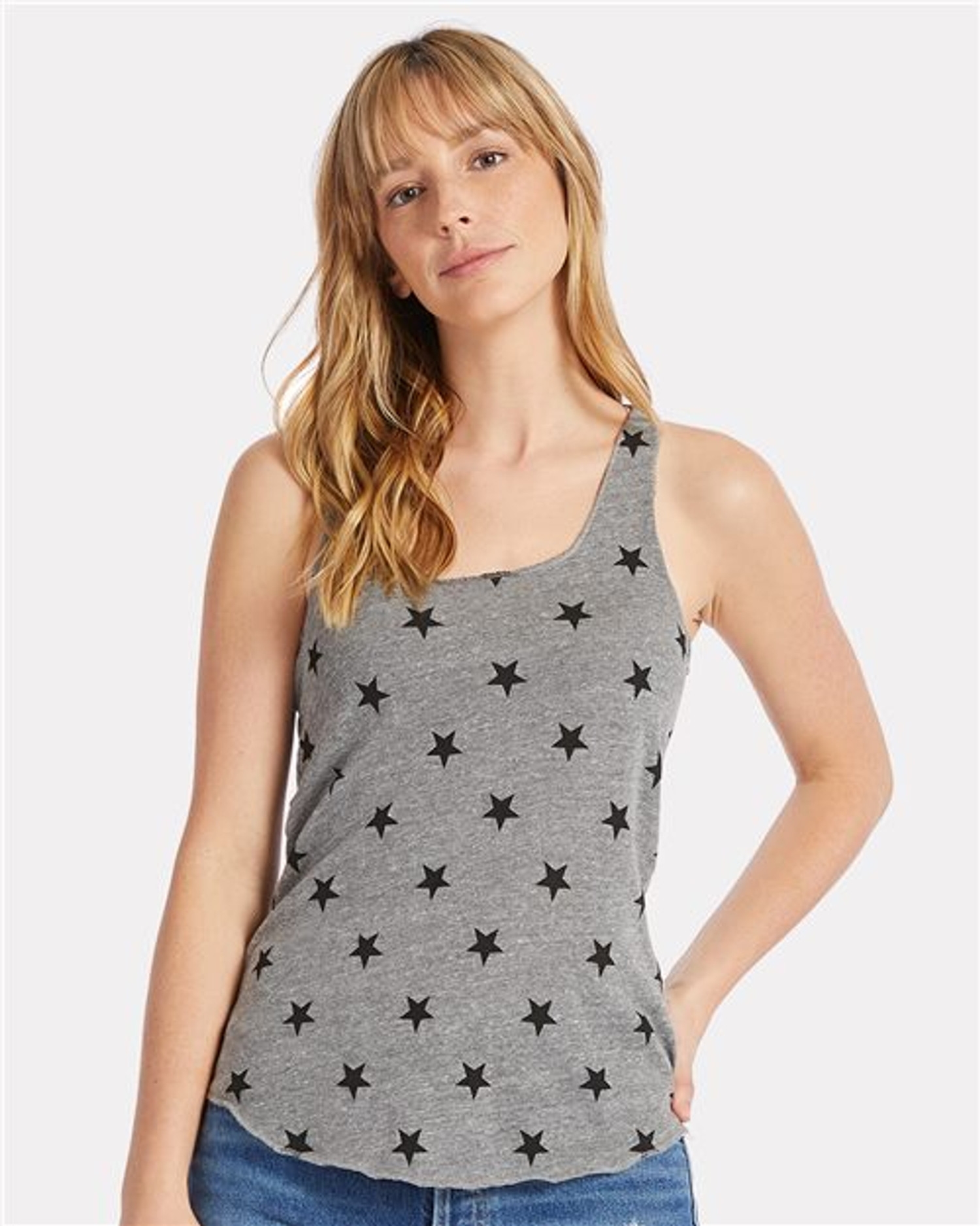 Women's Printed Meegs Eco-Jersey Racerback Tank [1927ea]