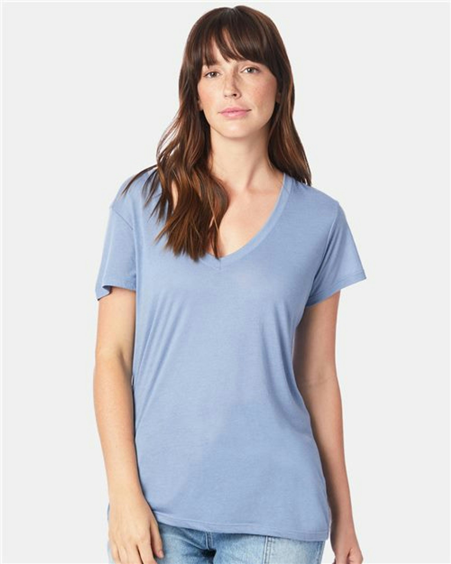 Women's Slinky Jersey V-Neck Tee [2894]