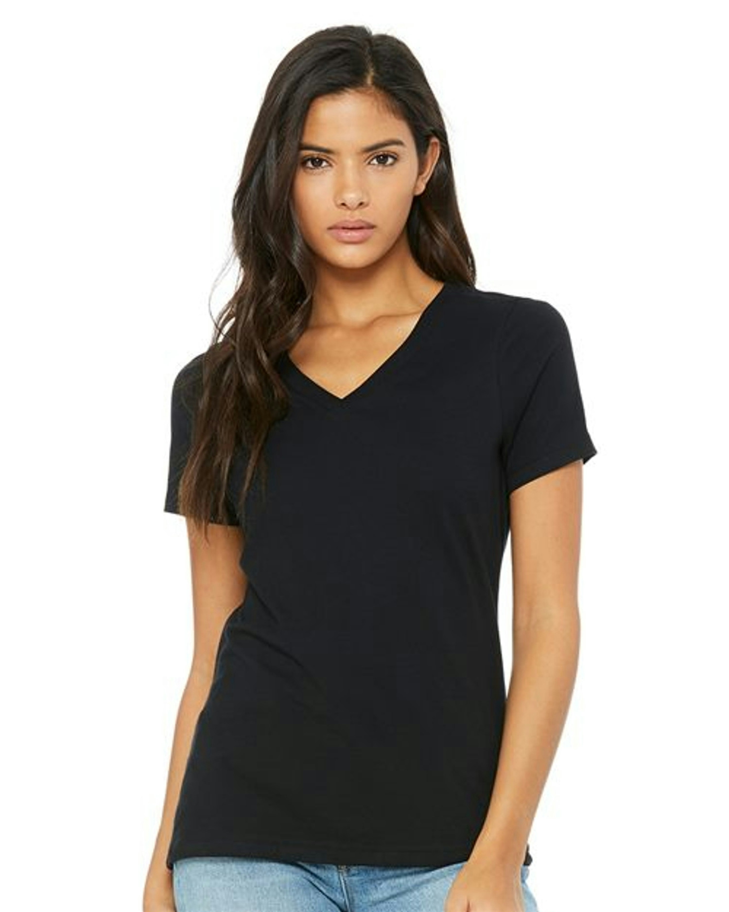 Women’s Relaxed Jersey V-Neck Tee [6405]