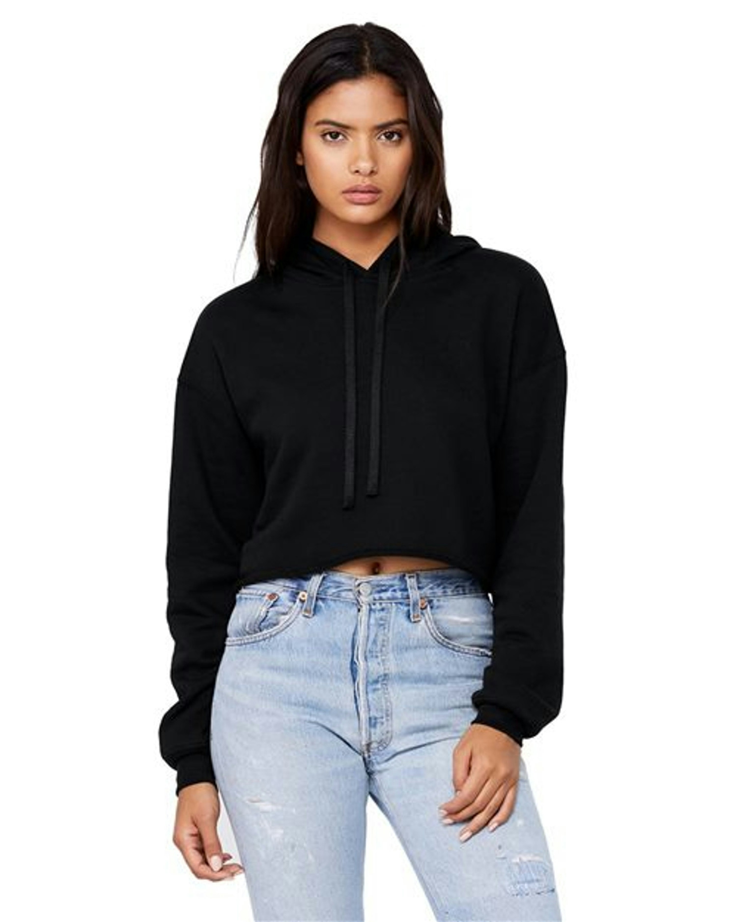 Women's Crop Fleece Hoodie [7502]