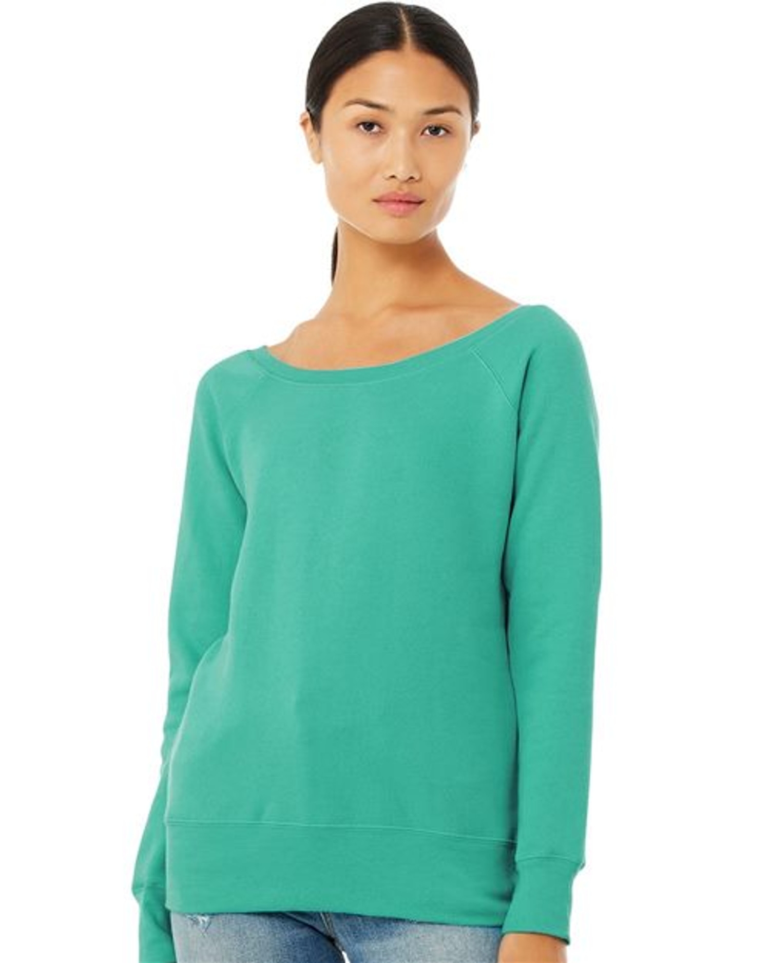 Women’s Sponge Fleece Wide Neck Sweatshirt [7501]