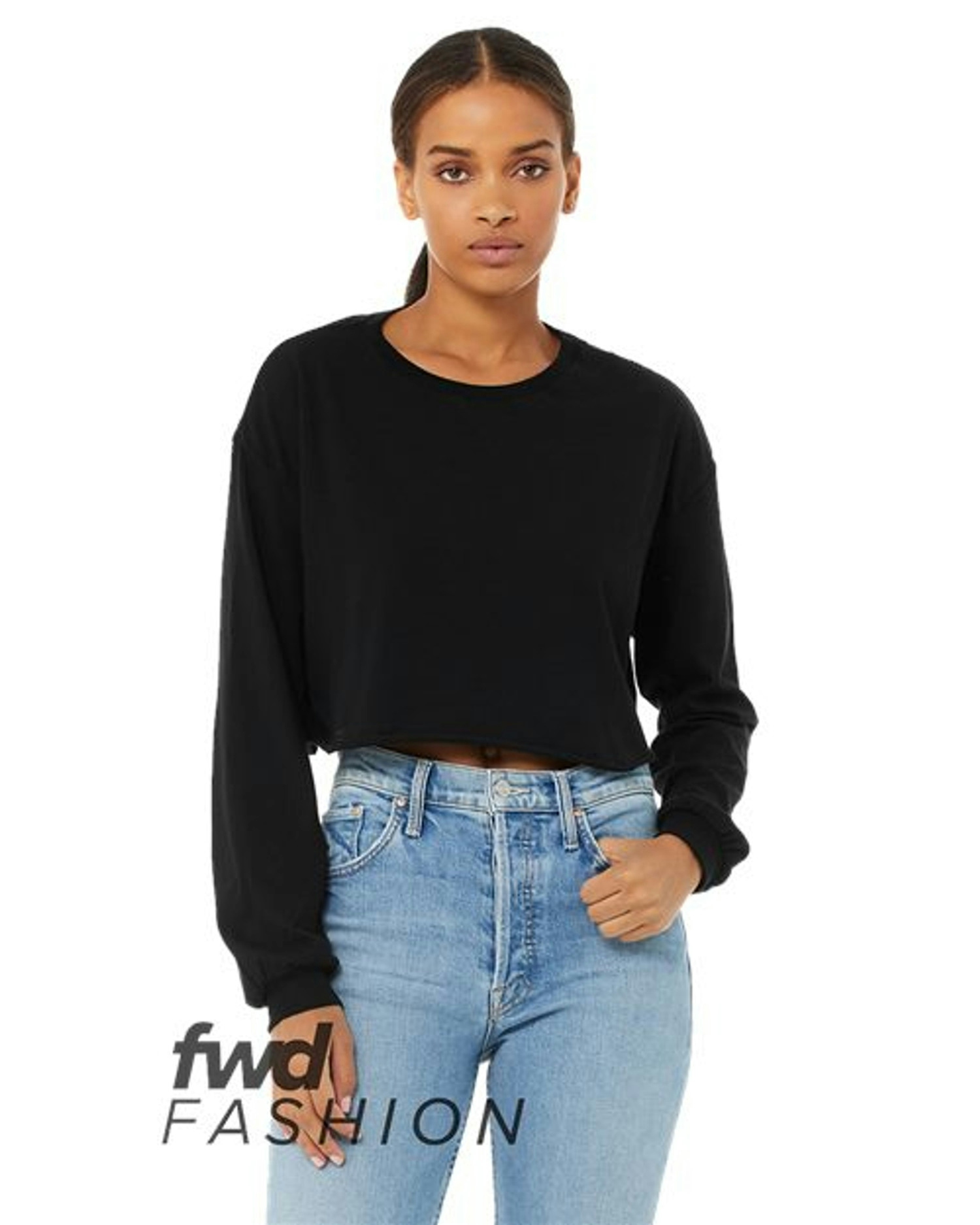 FWD Fashion Women's Crop Long Sleeve Tee [6501]