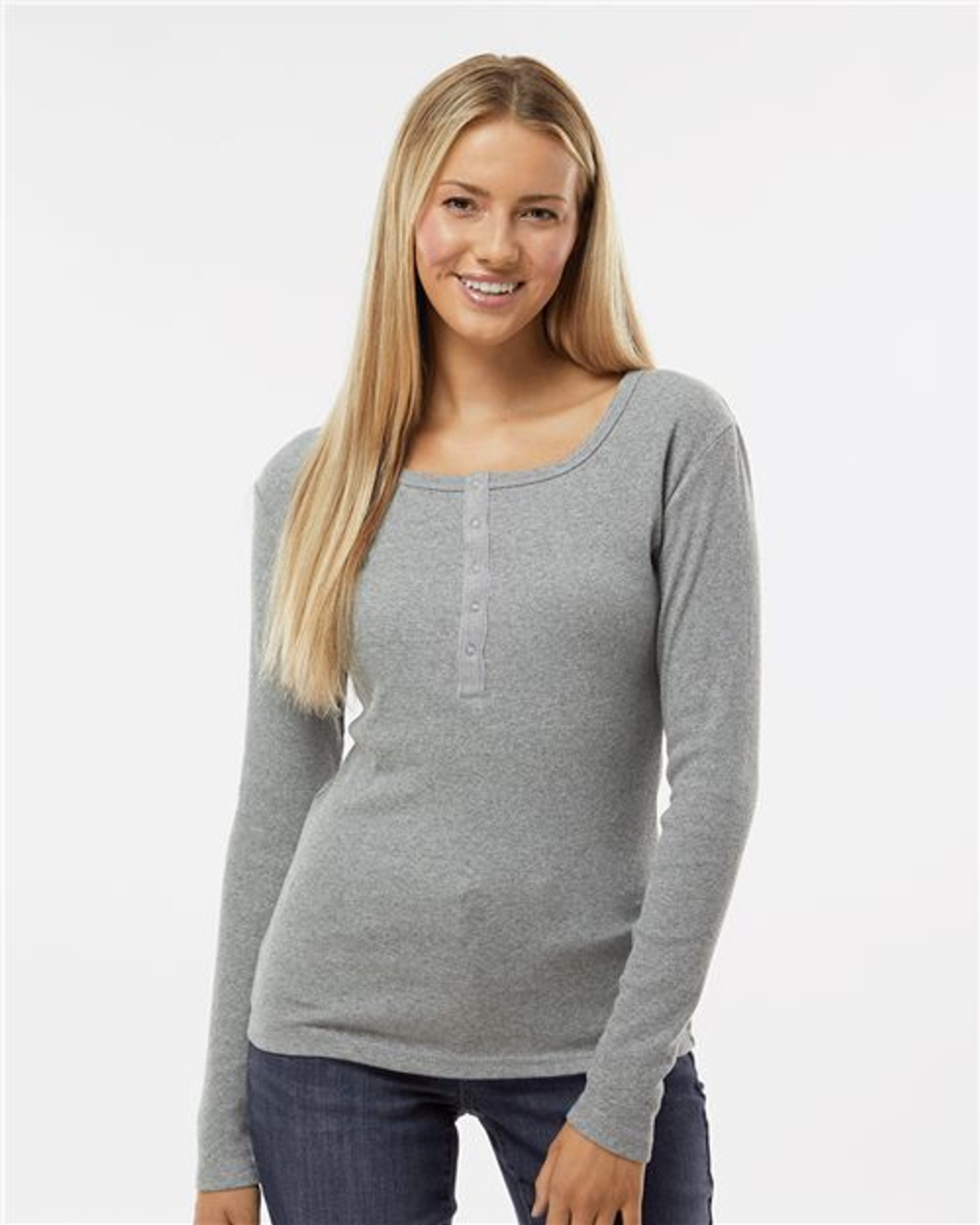 Women's Harper Long Sleeve Henley [BW2402]