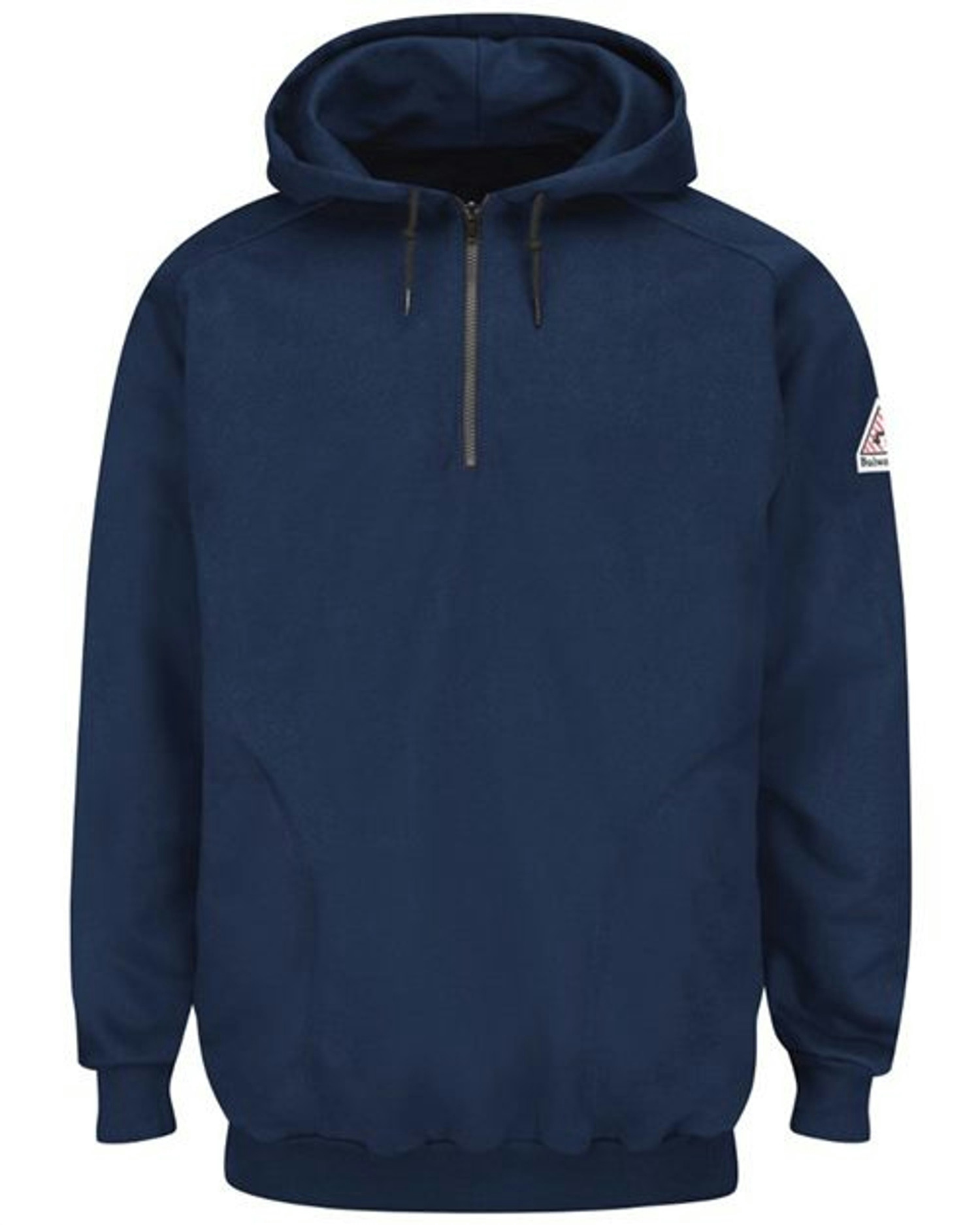 Pullover Hooded Fleece Sweatshirt Quarter-Zip [SEH8]