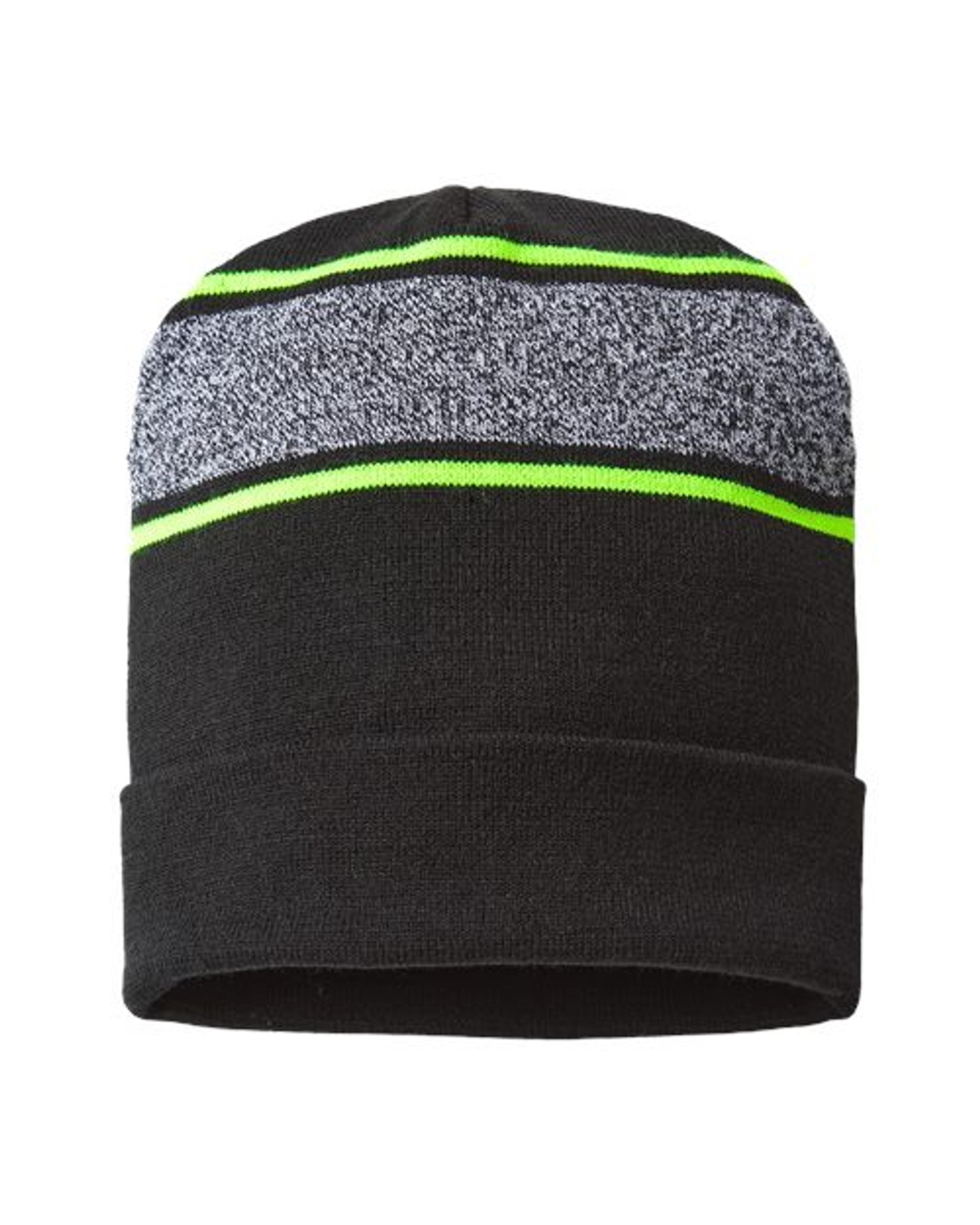 USA-Made Variegated Striped Cuffed Beanie [RKV12]