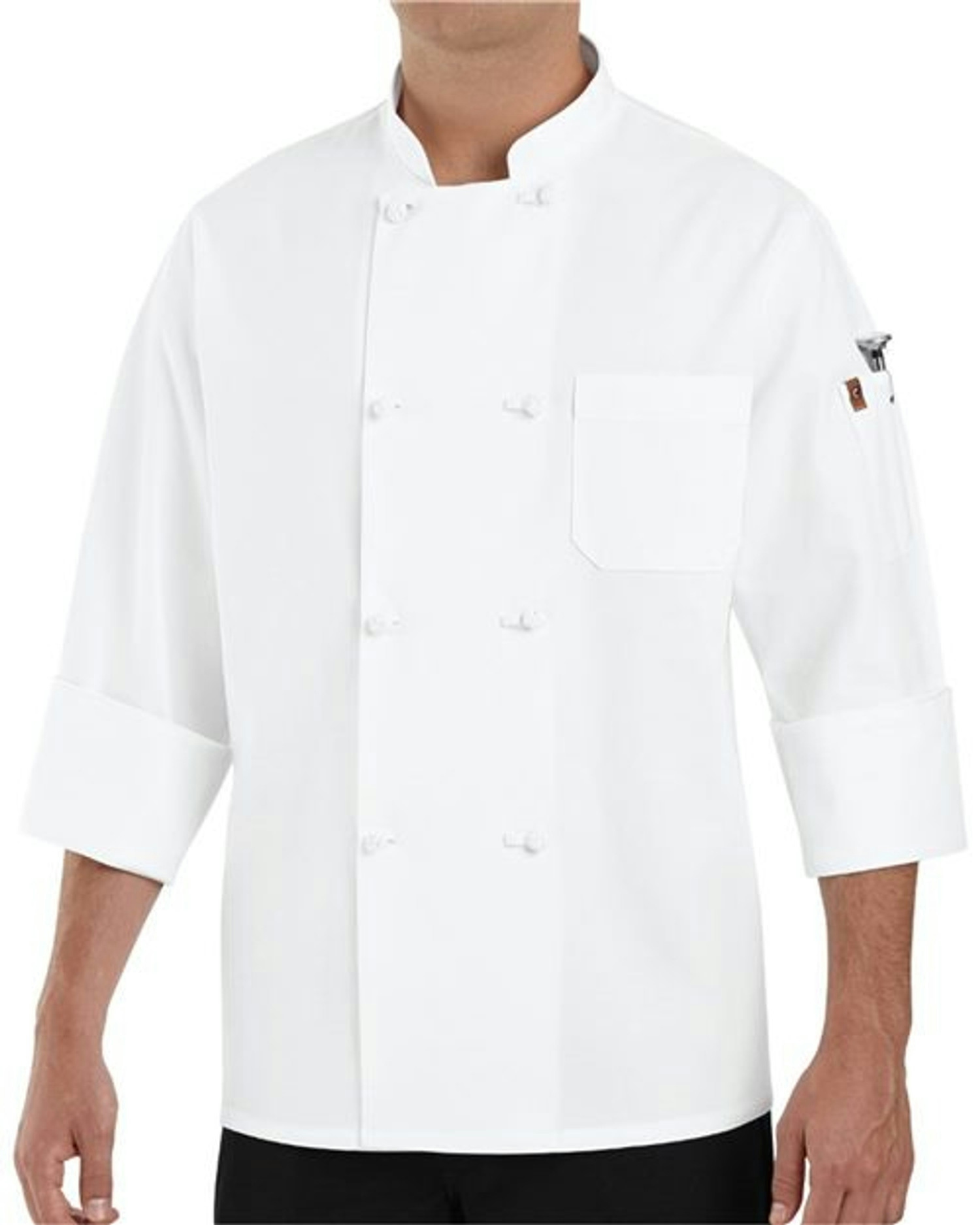 Eight Knot Button Chef Coat with Thermometer Pocket [0414]