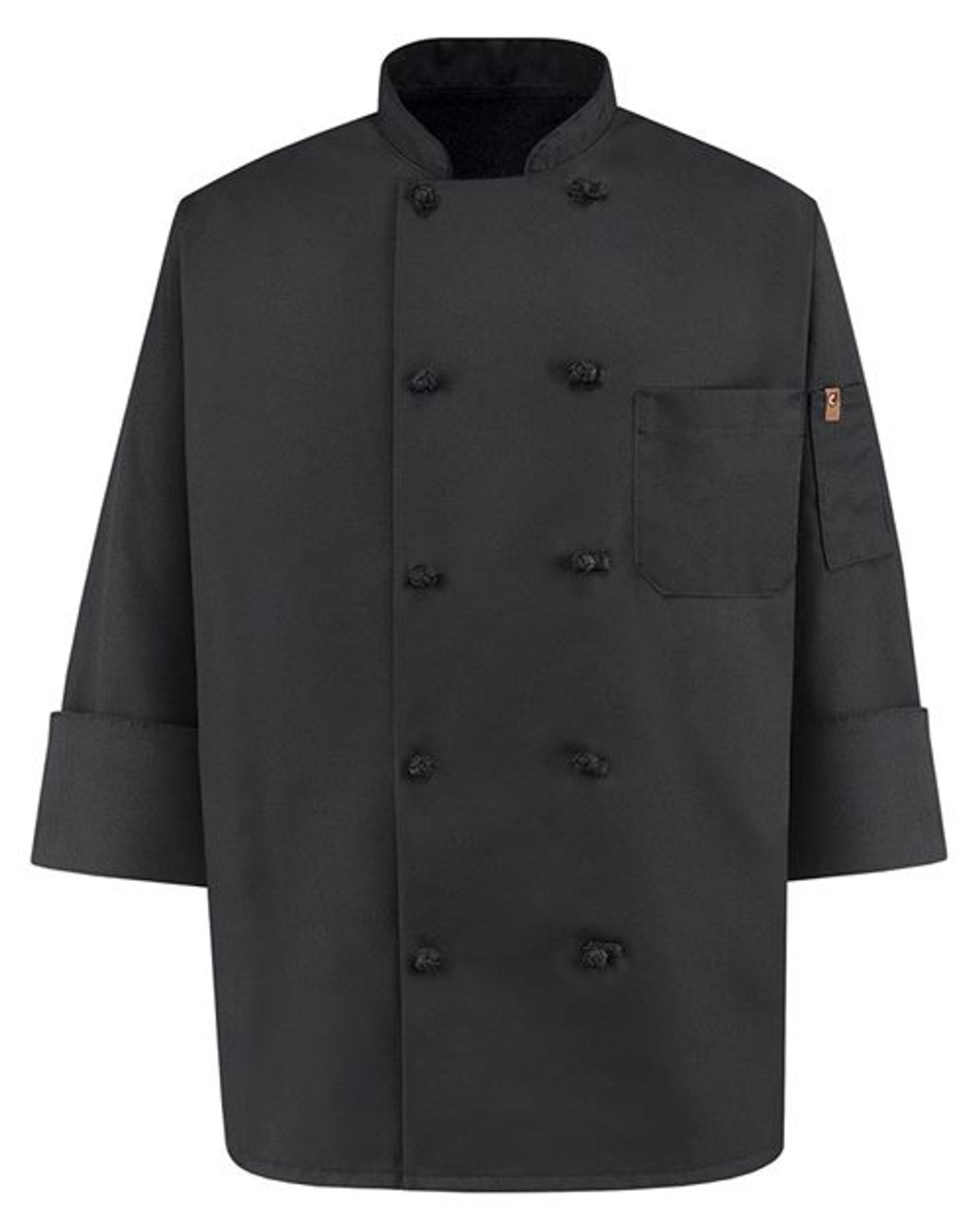 Black Knot Button Chef Coat [0427]