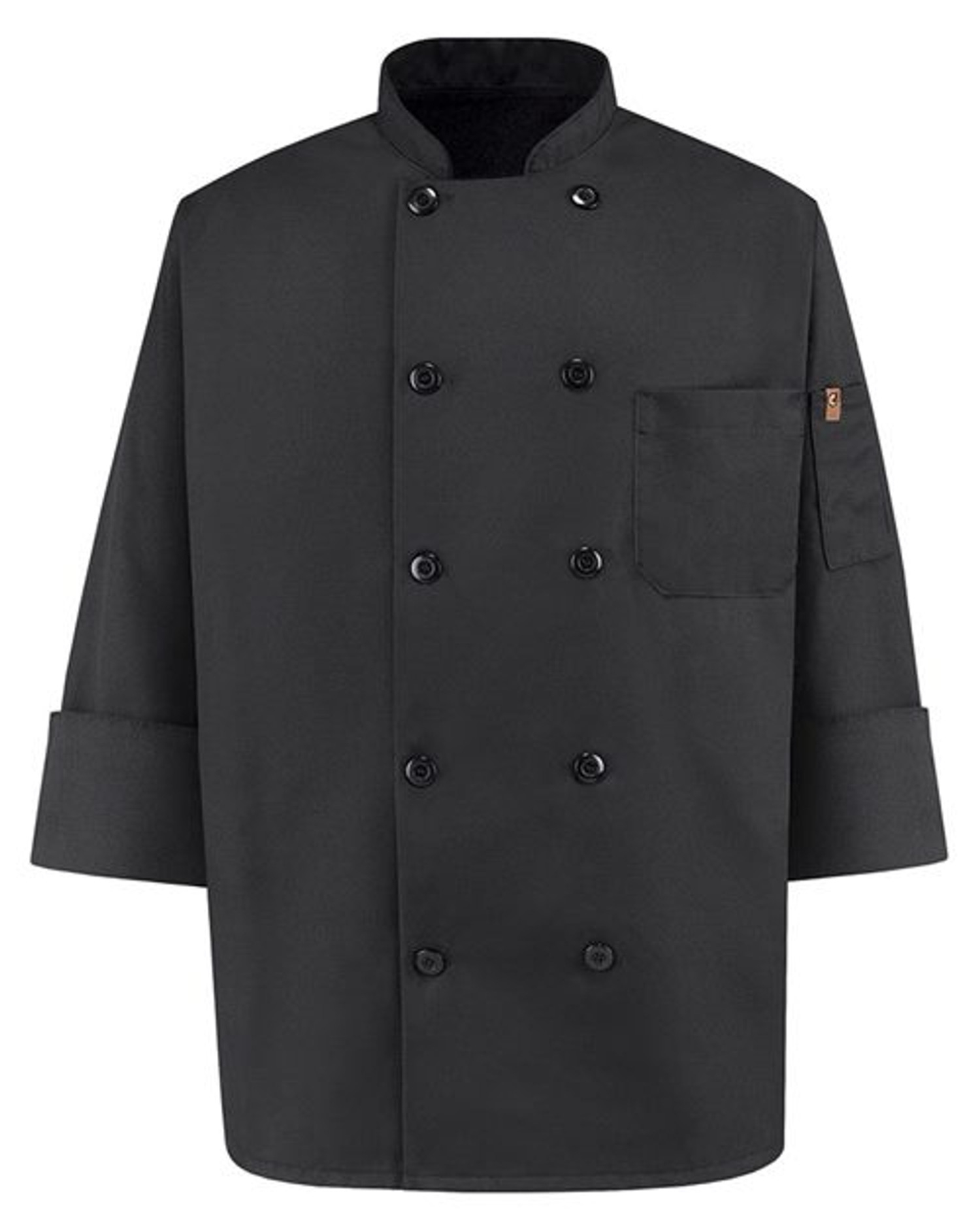 Ten Pearl Button Black Chef Coat [0425]