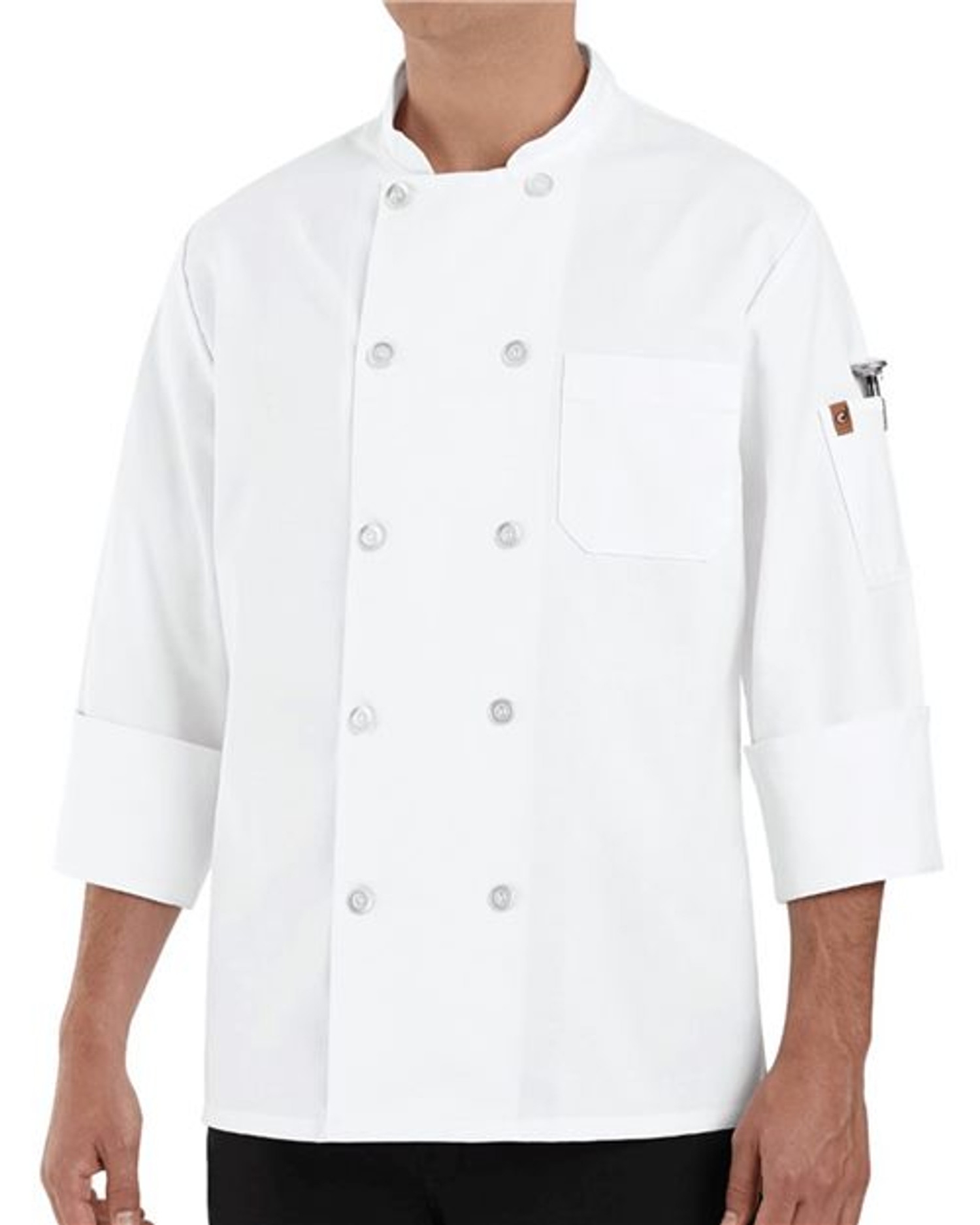 100% Polyester Ten Pearl Button Chef Coat [0423]