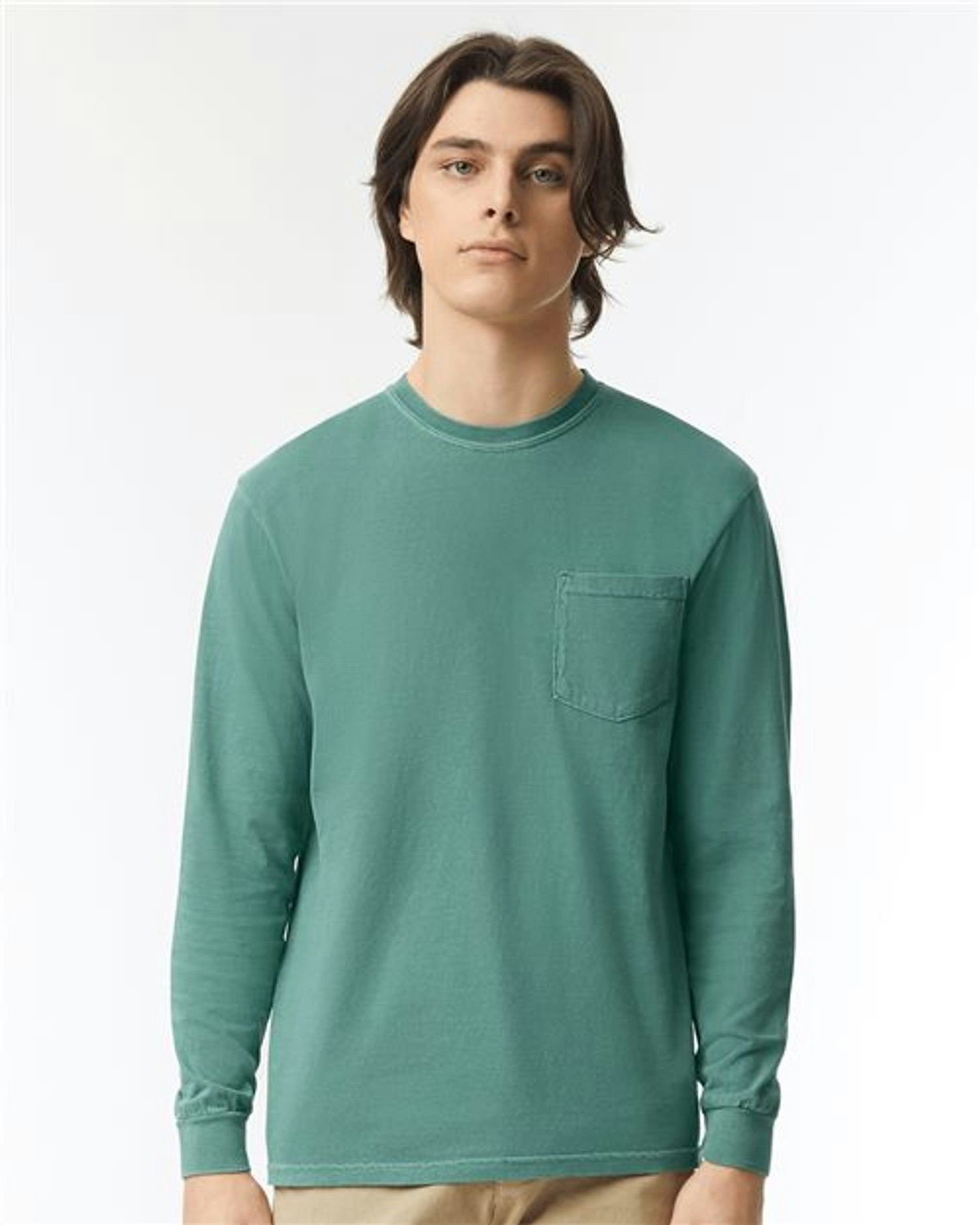 Garment-Dyed Heavyweight Long Sleeve Pocket T-Shirt [4410]