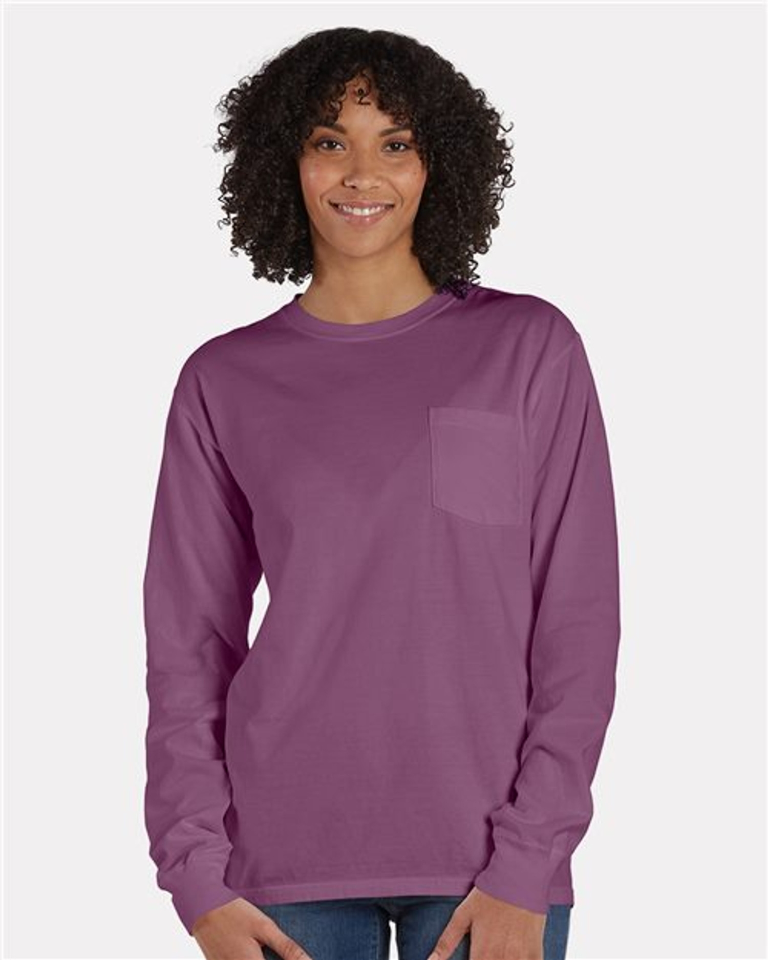 Garment-Dyed Long Sleeve T-Shirt With a Pocket [GDH250]