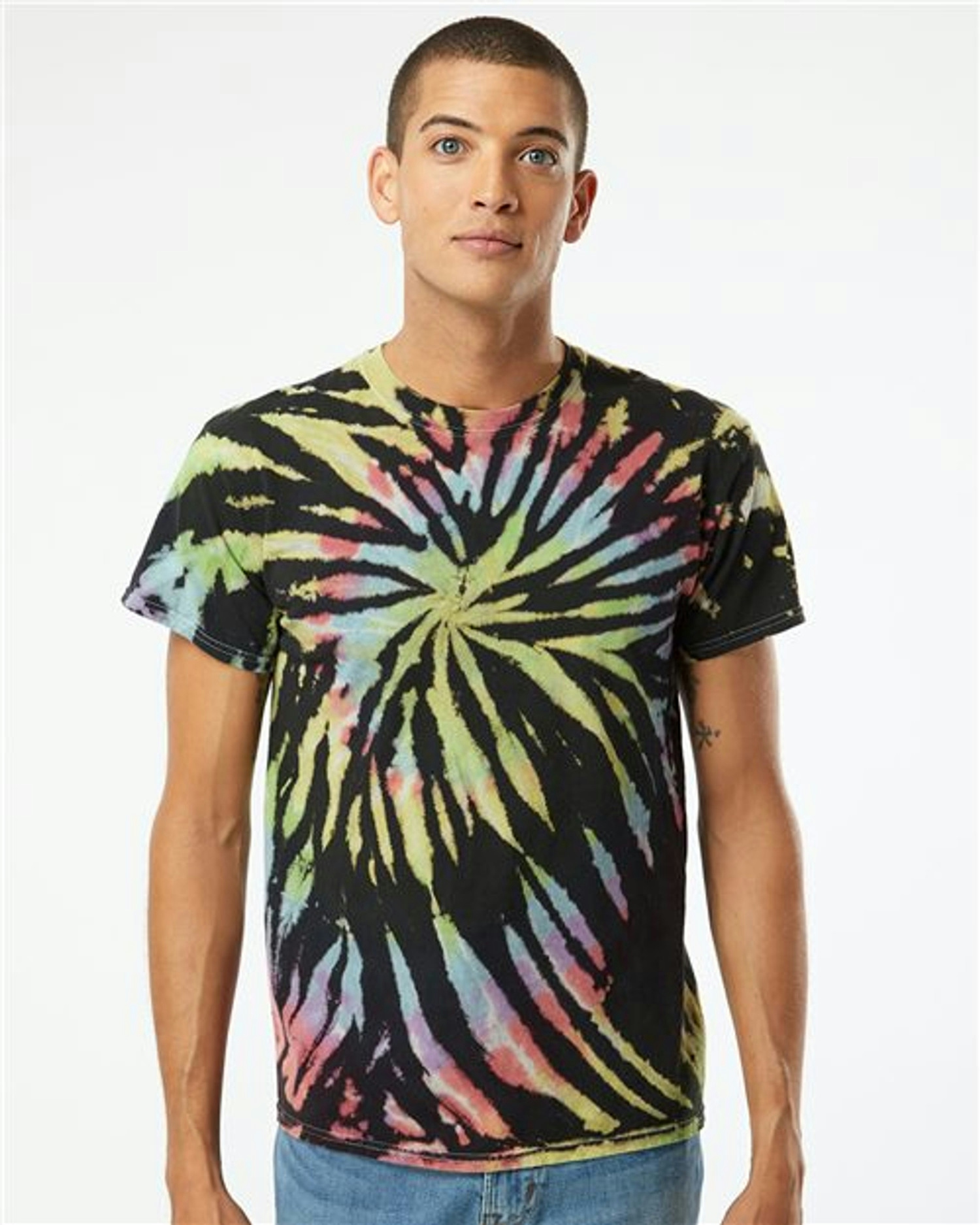 Multi-Color Spiral Tie-Dyed T-Shirt [200MS]