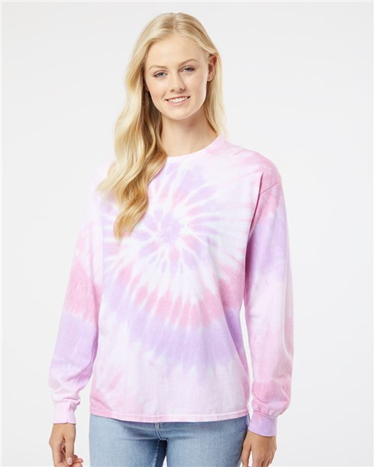 Multi-Color Spiral Tie-Dyed Long Sleeve T-Shirt [240MS]