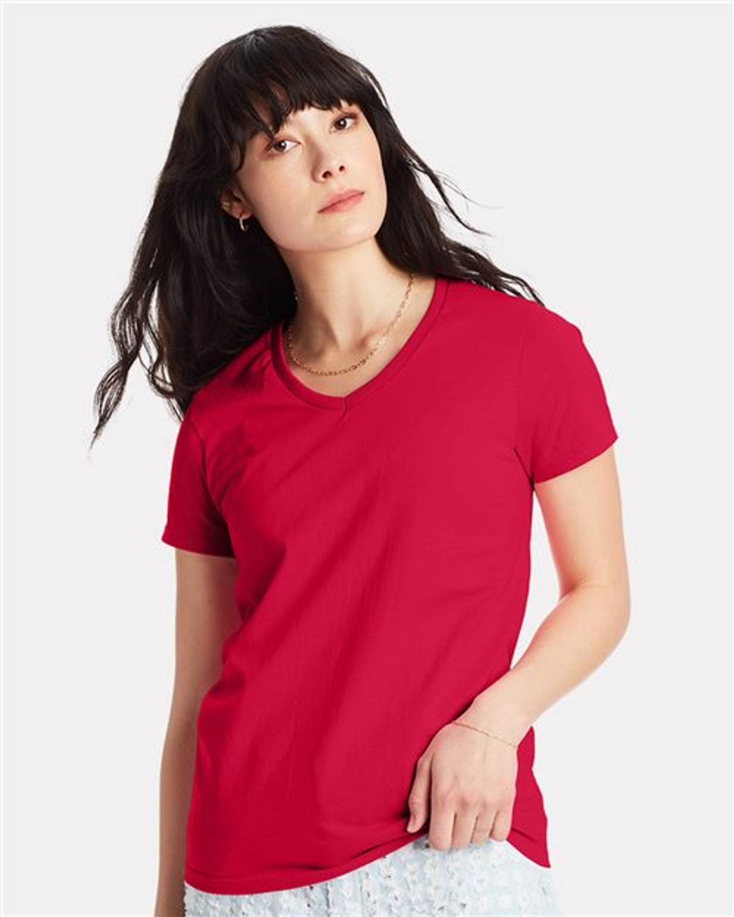 Essential-T Women’s V-Neck T-Shirt [5780]