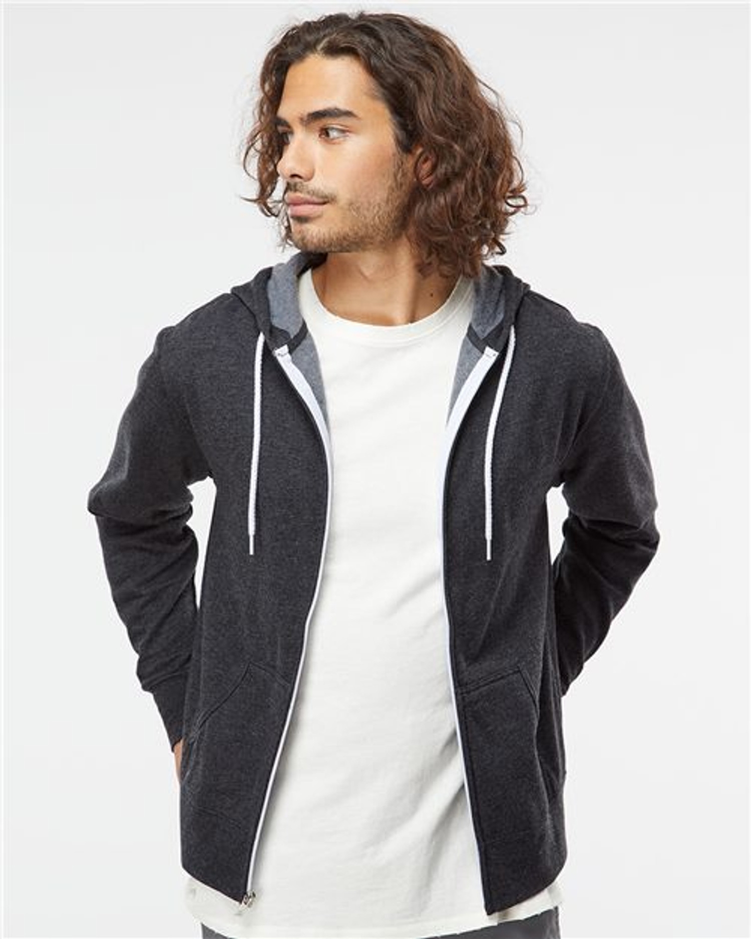 Lightweight Full-Zip Hooded Sweatshirt [AFX90UNZ]