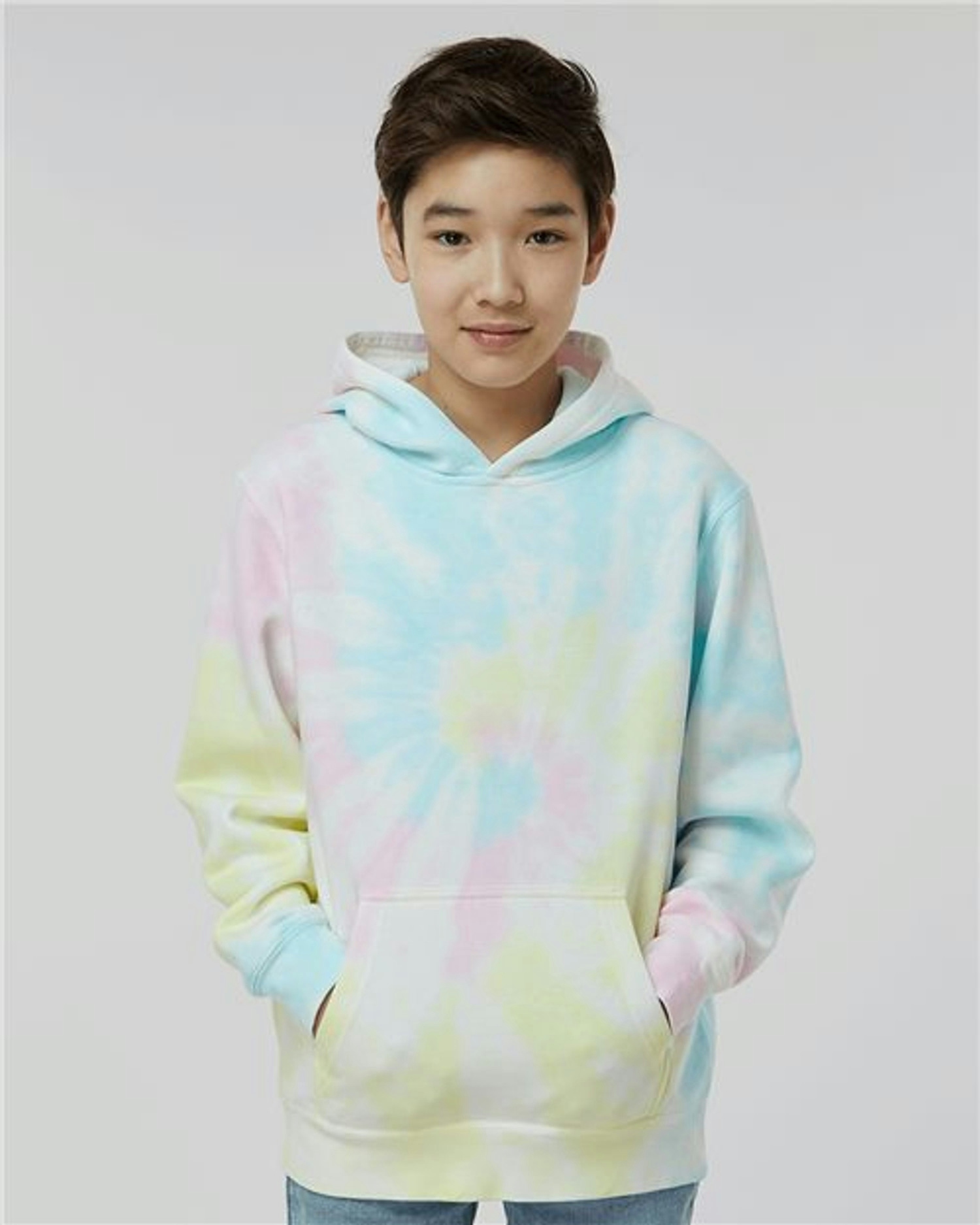 Youth Midweight Tie-Dyed Hooded Sweatshirt [PRM1500TD]