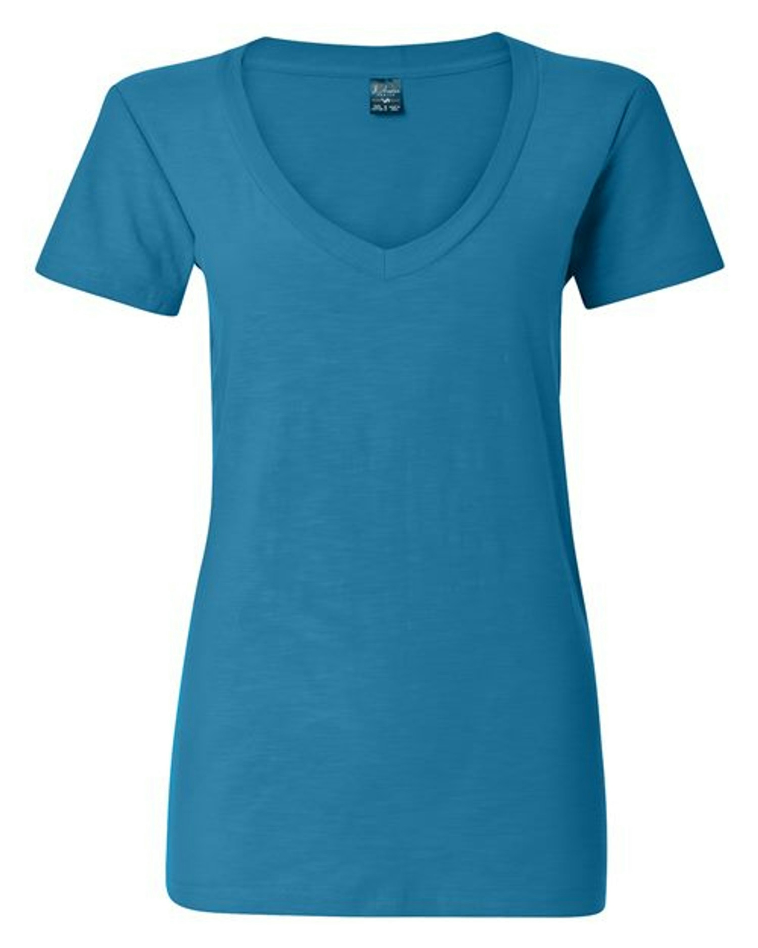 Women's V-Neck Slub T-Shirt [8169]