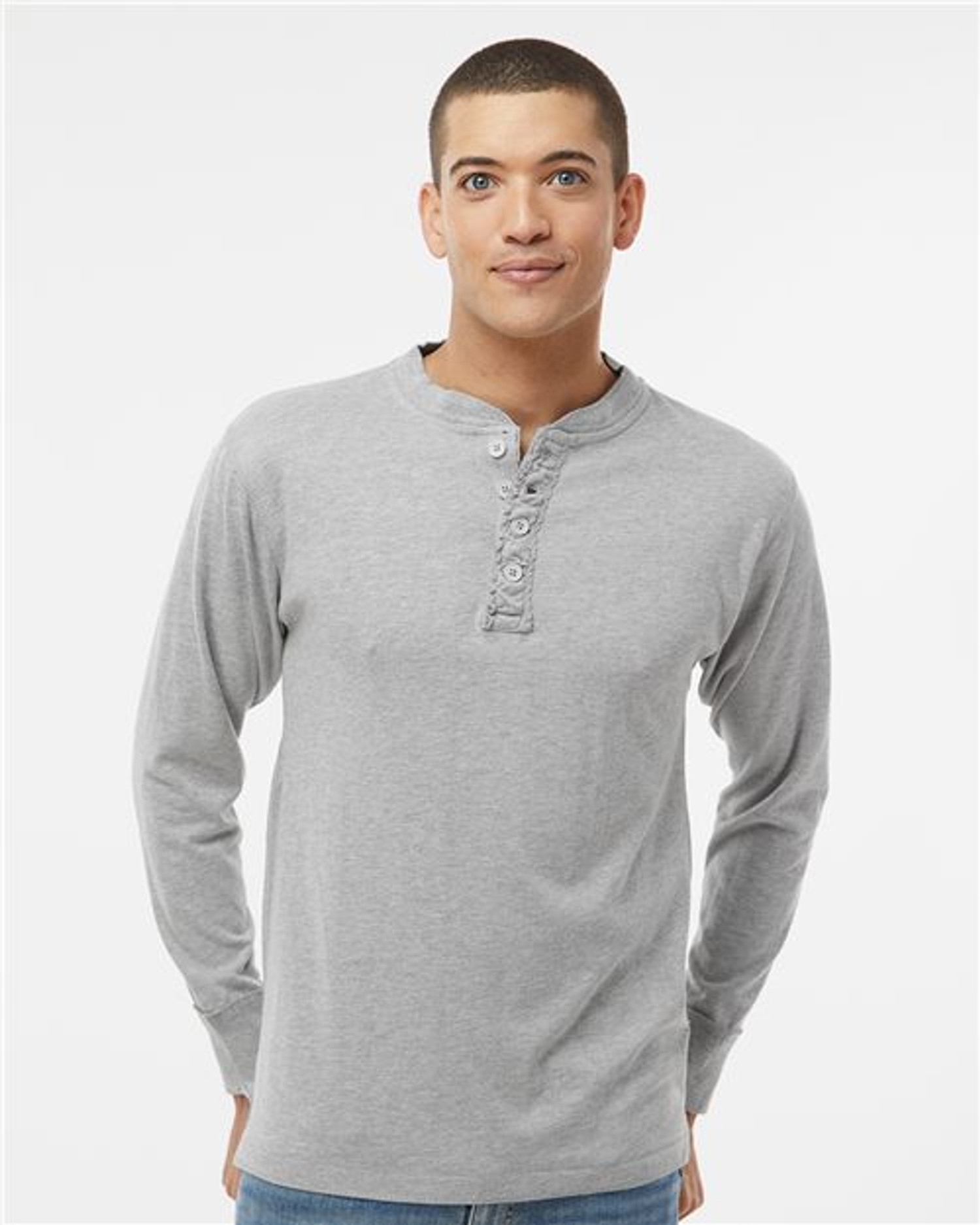 Vintage Brushed Jersey Henley [8244]