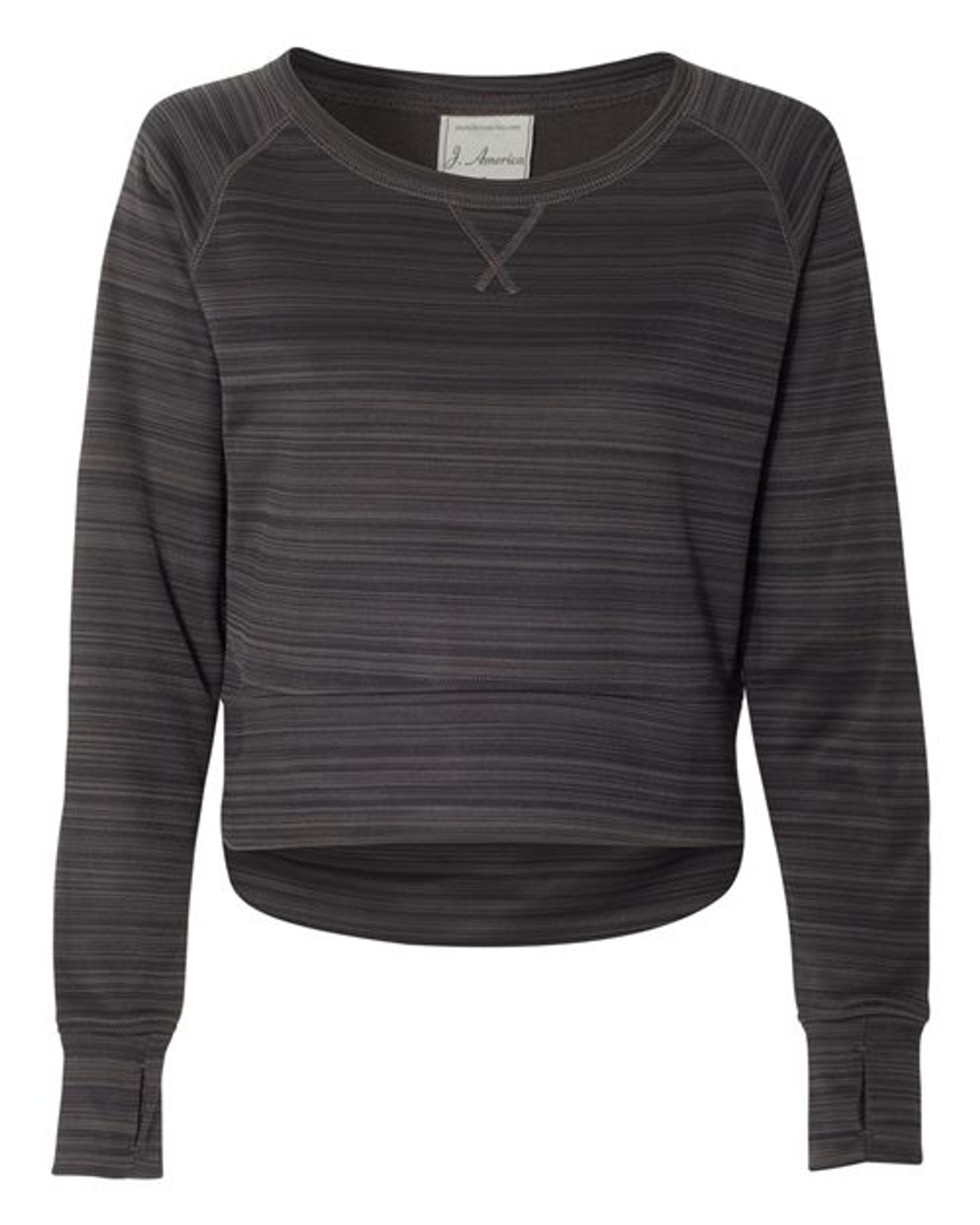 Women's Odyssey Striped Performance Fleece Hi-Low Crewneck Sweatshirt [8663]