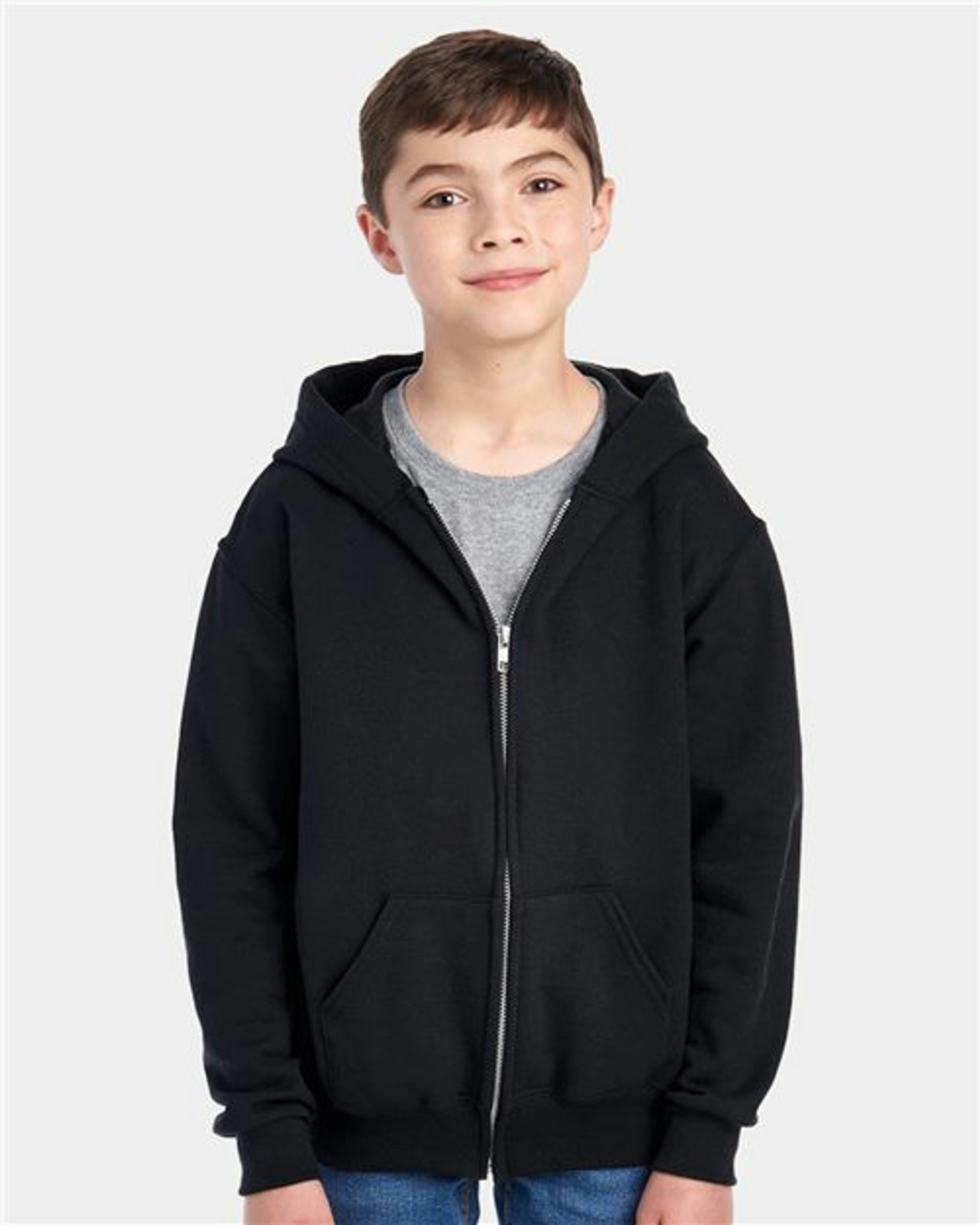 NuBlend® Youth Full-Zip Hooded Sweatshirt [993BR]