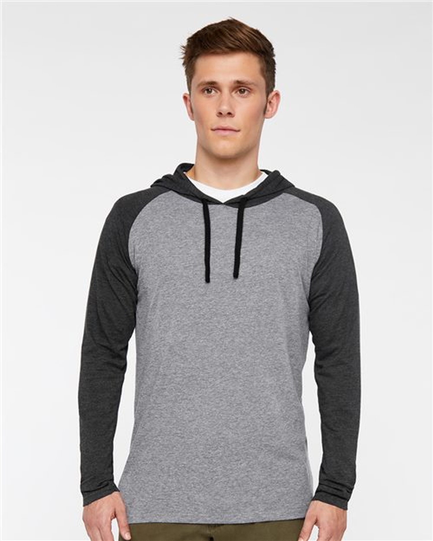 Fine Jersey Hooded Long Sleeve Raglan T-Shirt [6917]