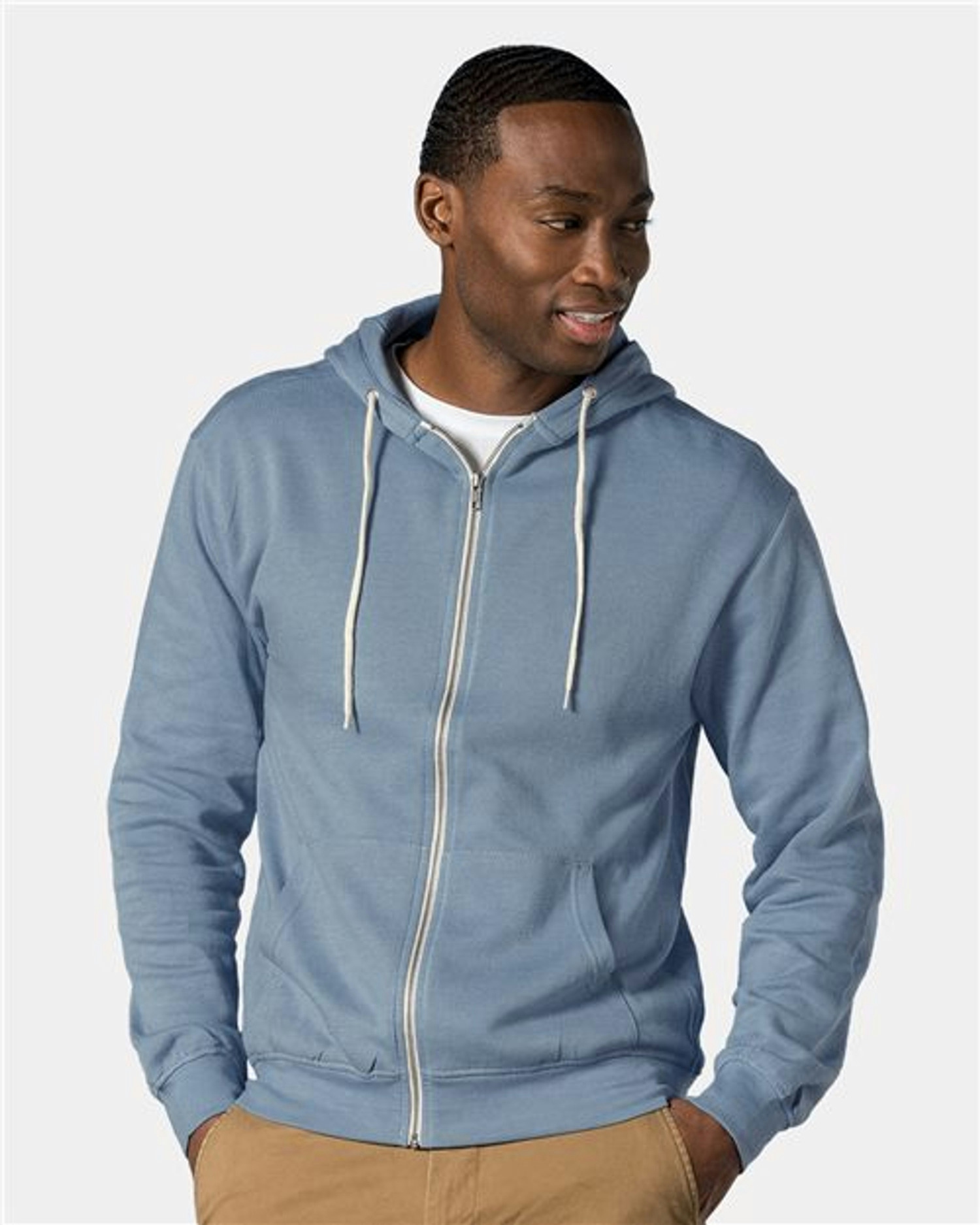 Retro Heather Full-Zip Hooded Sweatshirt [2349]