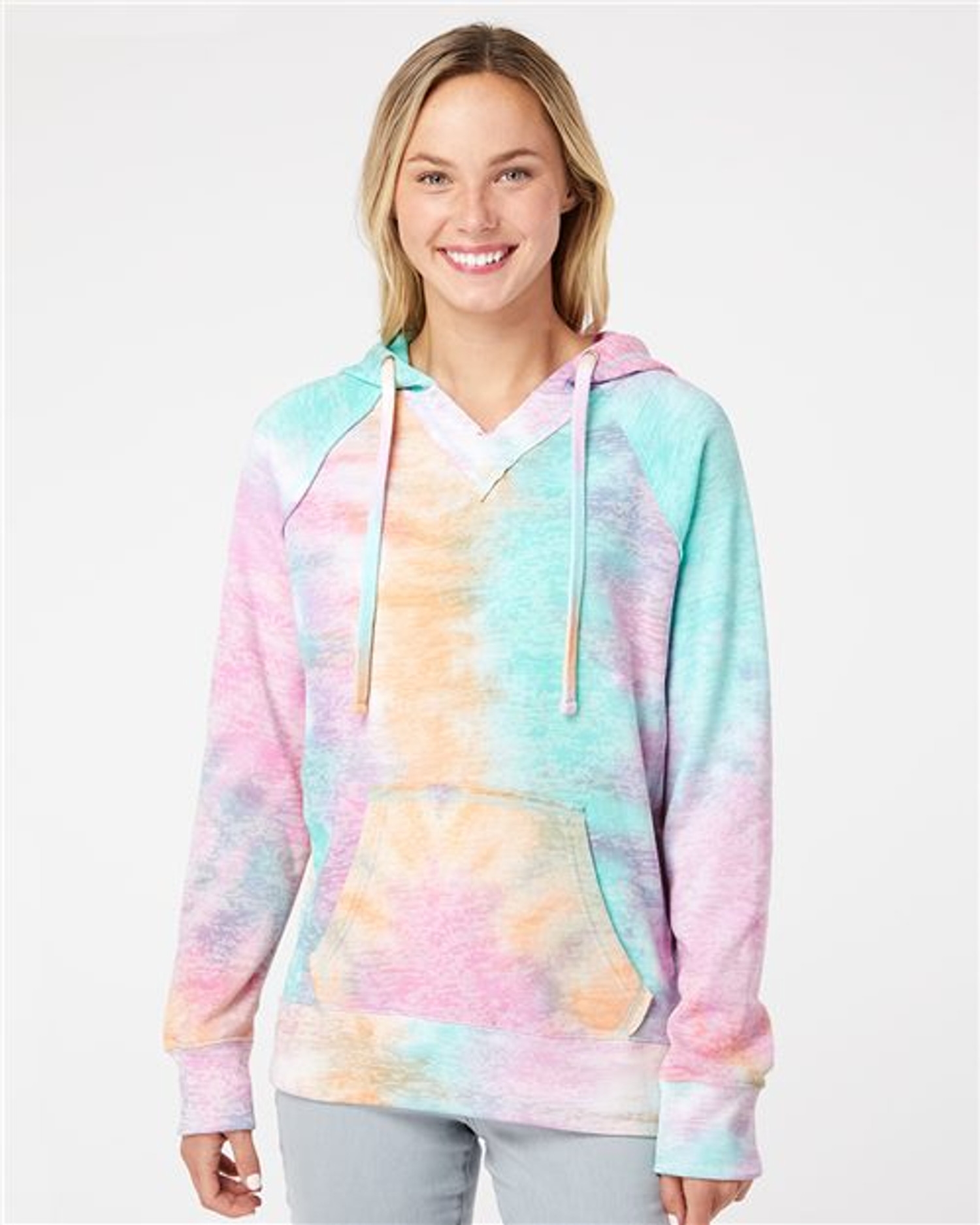 Women’s Courtney Burnout V-Notch Hooded Sweatshirt [W1162]