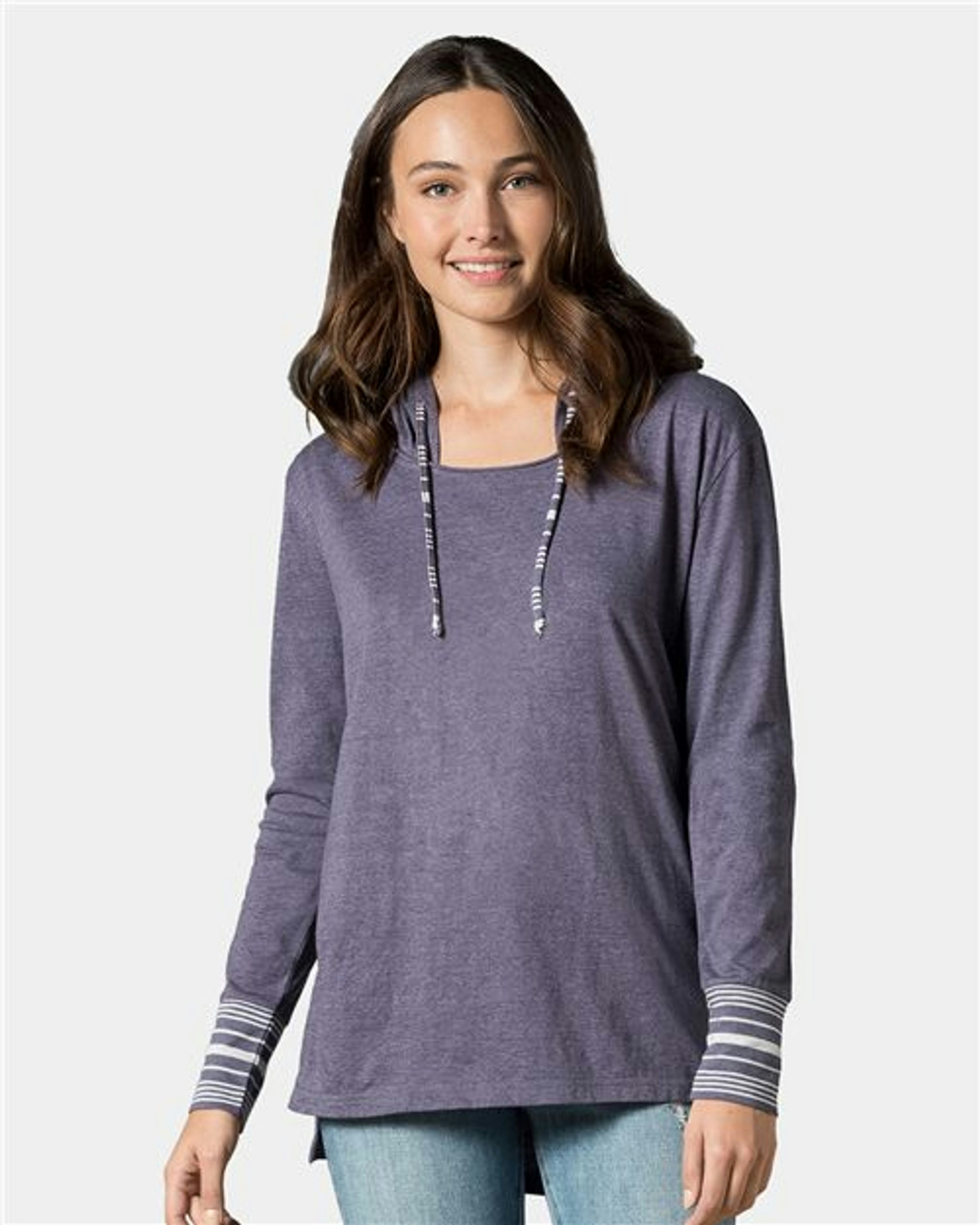 Women's Heathered Jersey Hooded Tunic [W19439]