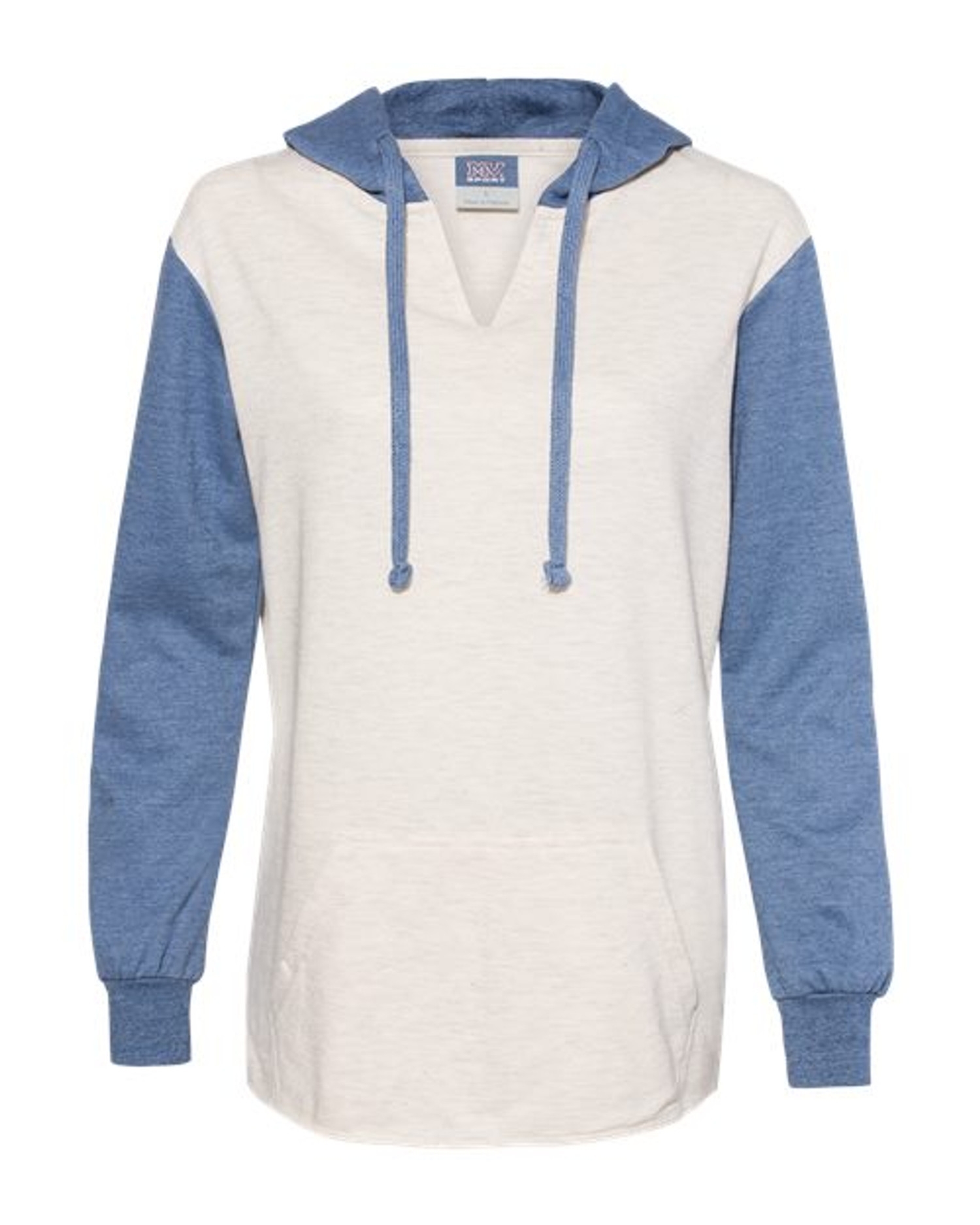 Women’s French Terry Hooded Pullover with Colorblocked Sleeves [W20145]