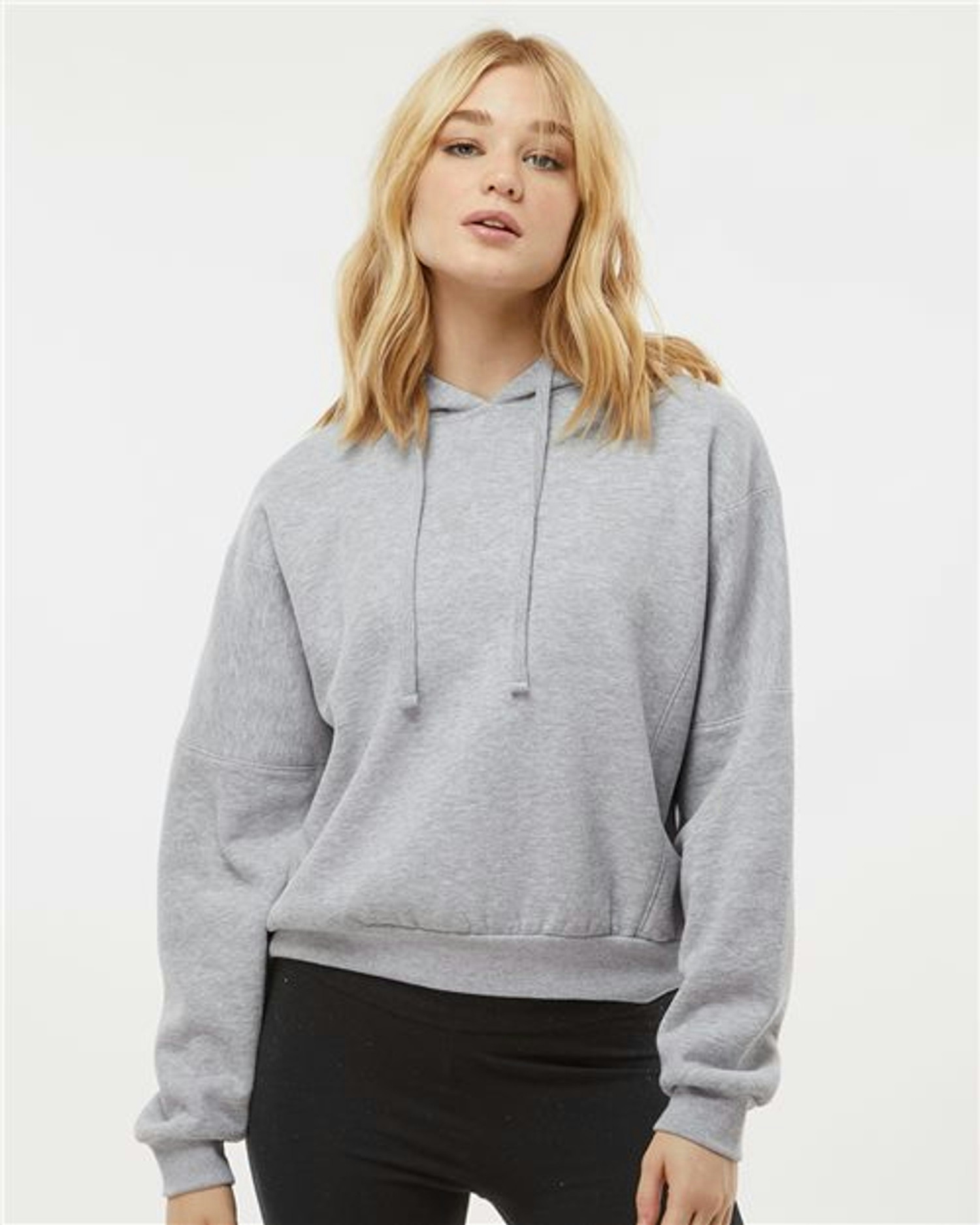 Women's Sueded Fleece Crop Hooded Sweatshirt [W21751]