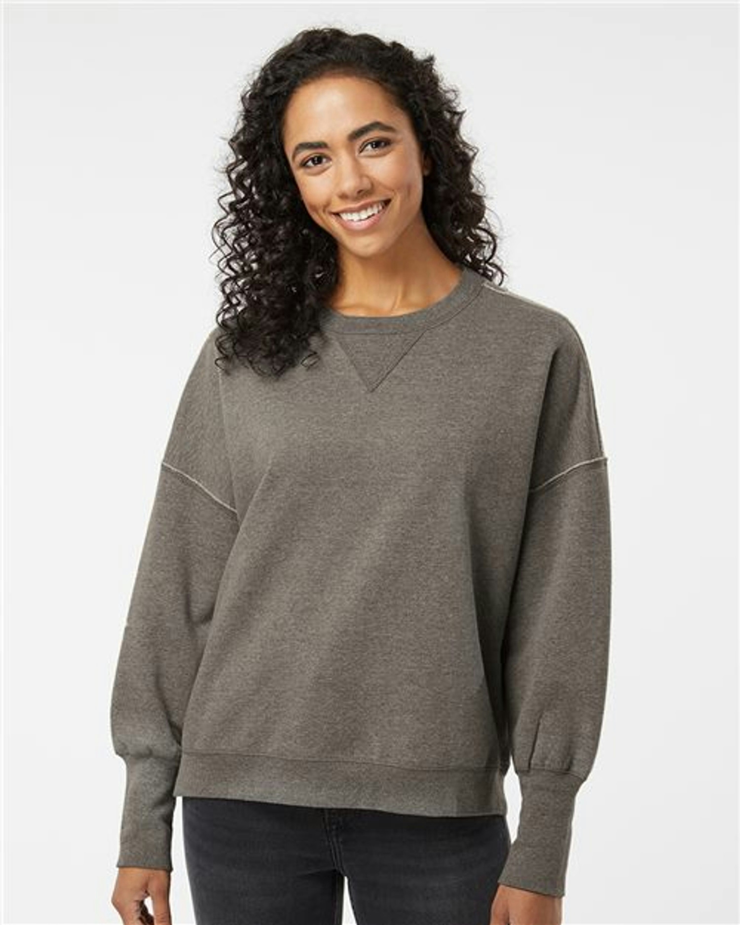 Women's Sueded Fleece Crewneck Sweatshirt [W22712]