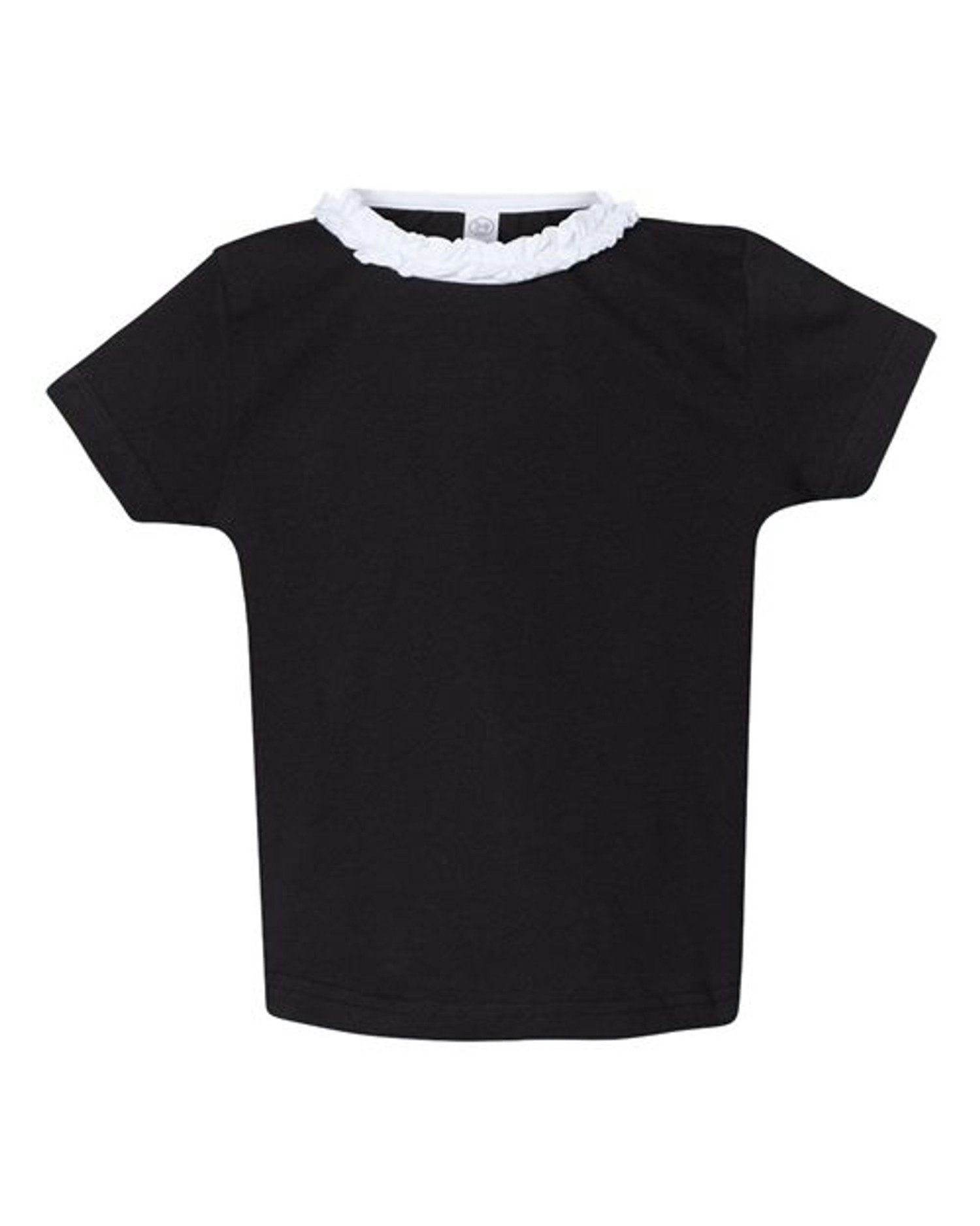 Toddler Girls' Ruffle Neck Fine Jersey Tee [3329]