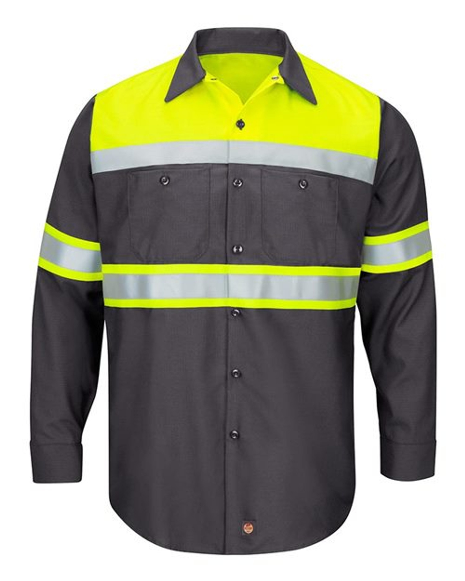 Hi-Visibility Colorblock Ripstop Long Sleeve Work Shirt [SY70]