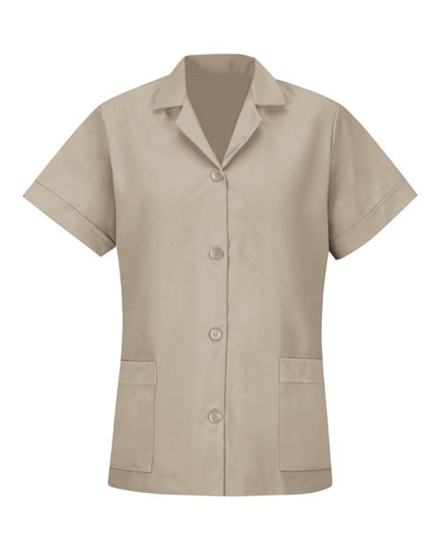 Women's Loose Fit Short Sleeve Button Smock [TP23]