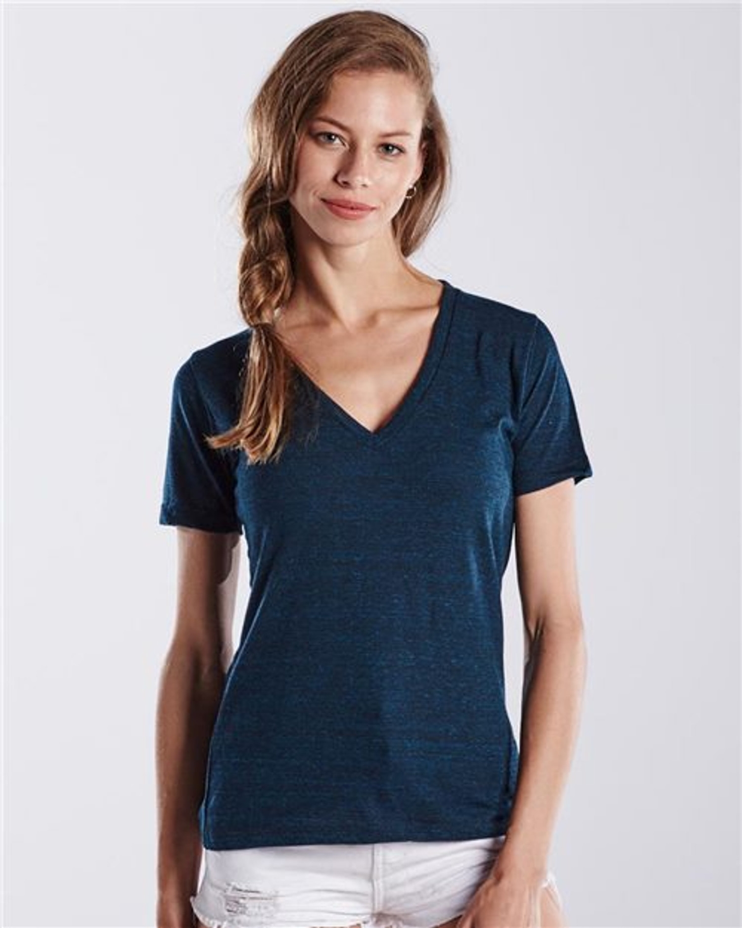 Women's V-Neck Overdyed Tee [US2228]