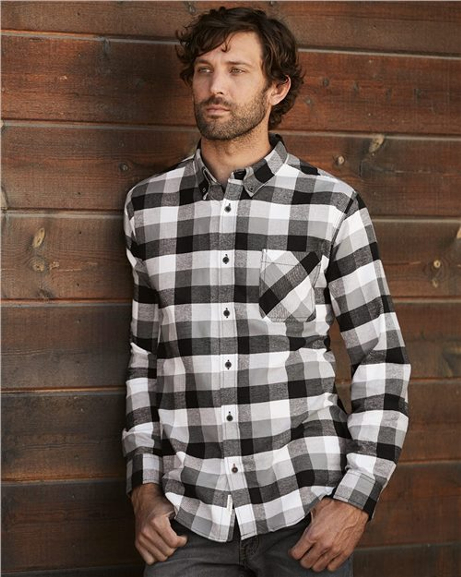 Vintage Brushed Flannel Long Sleeve Shirt [164761]