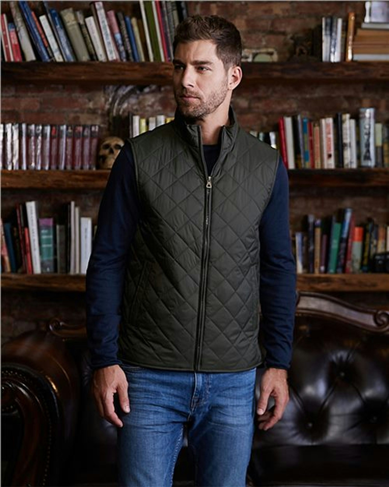 Vintage Diamond Quilted Vest [207359]