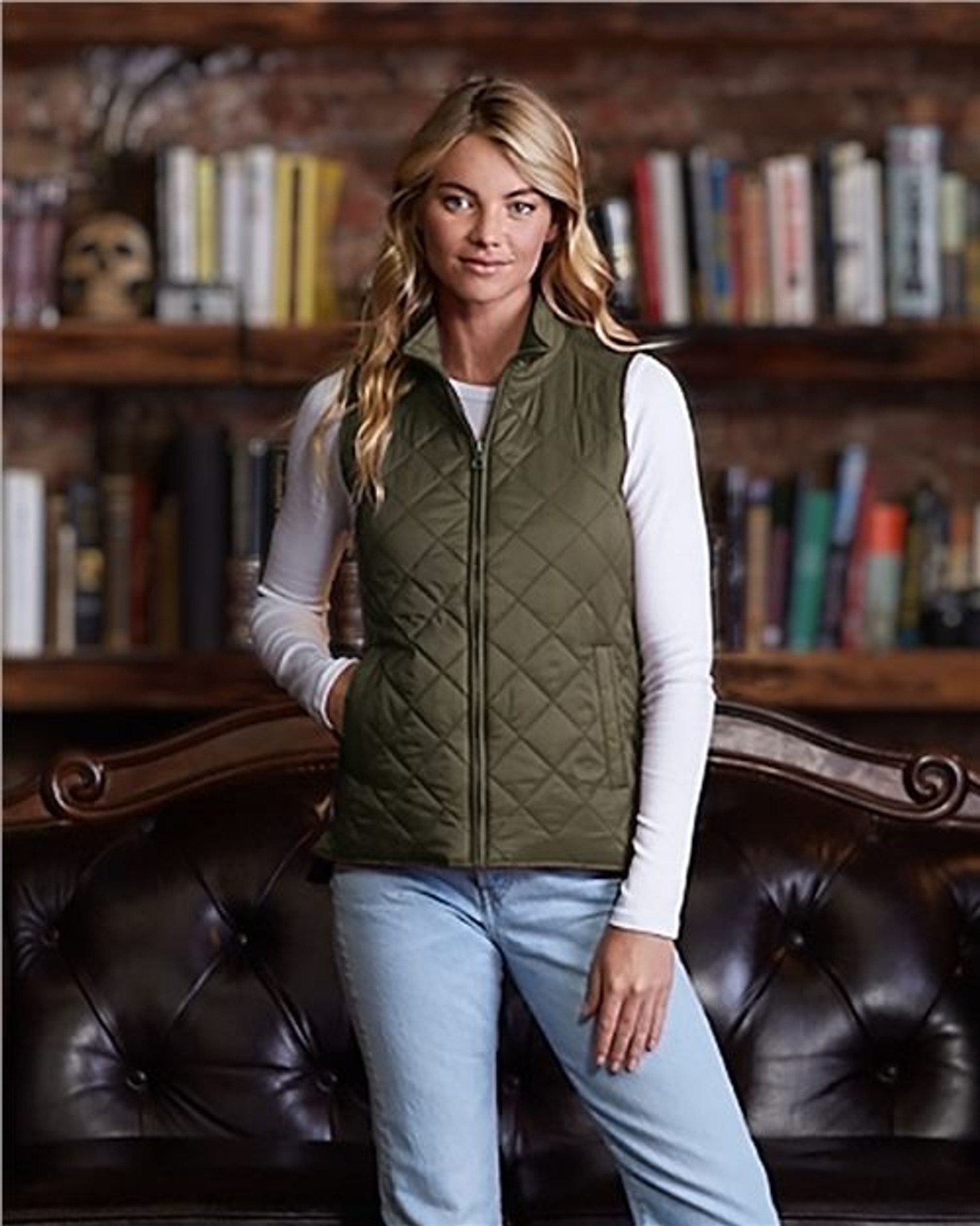 Women's Vintage Diamond Quilted Vest [W207359]