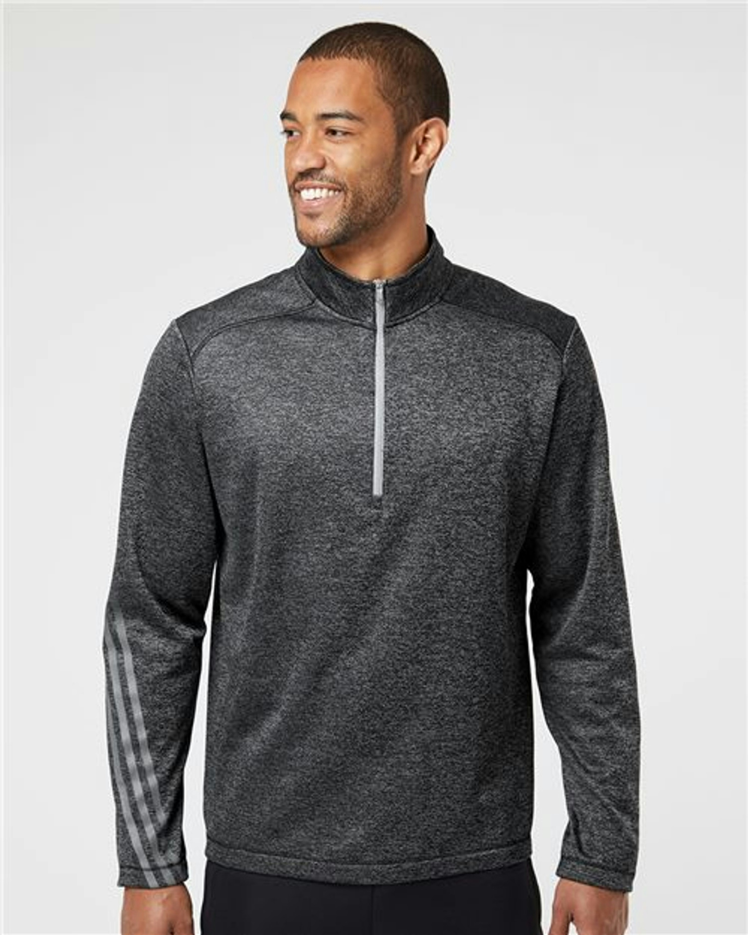 Brushed Terry Heathered Quarter-Zip Pullover [A284]