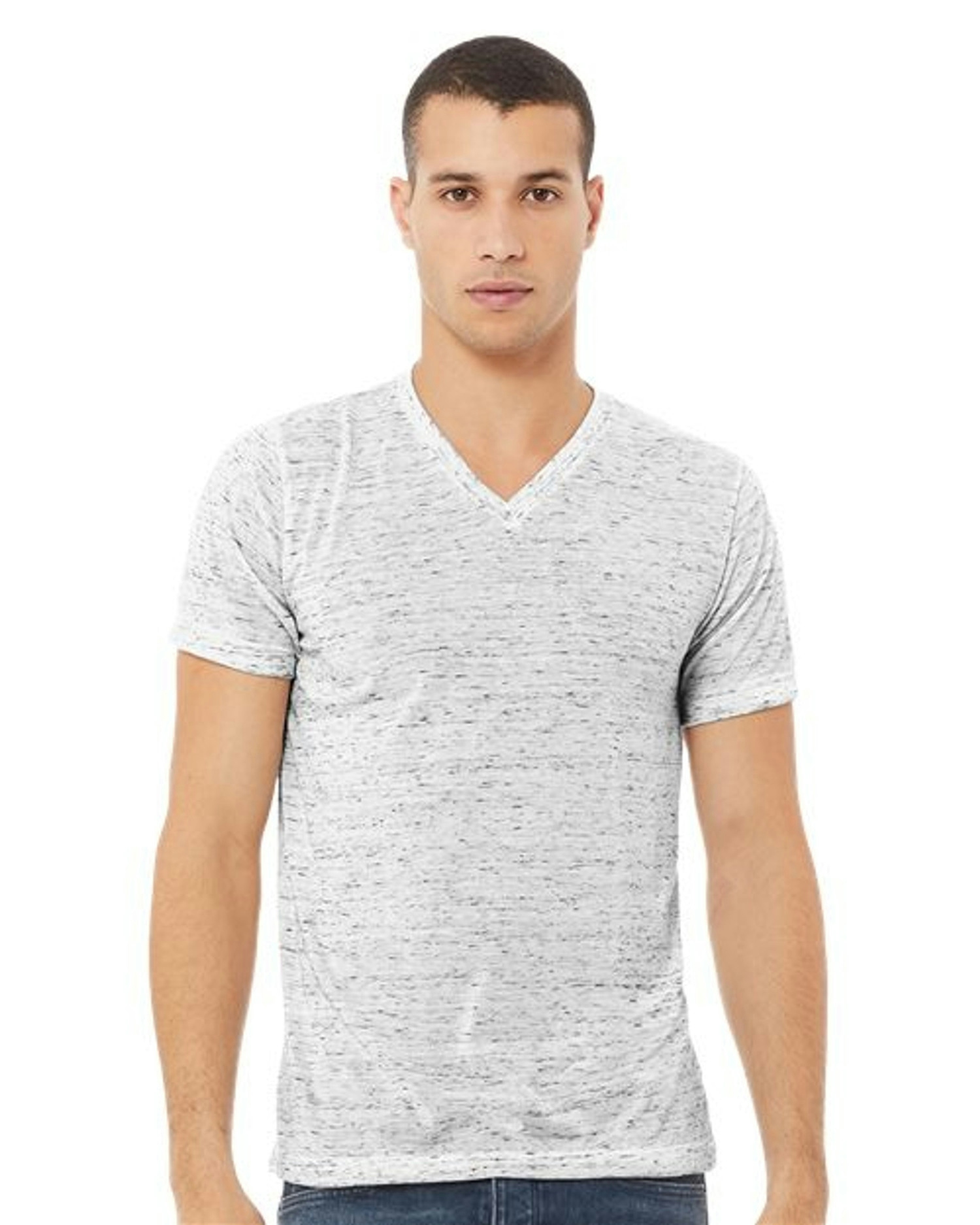 Textured Jersey V-Neck Tee [3655]