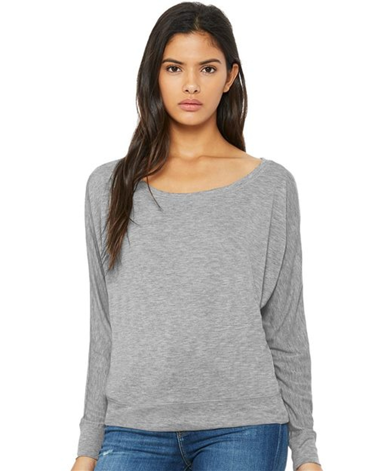 Women’s Flowy Off Shoulder Long Sleeve Tee [8850]